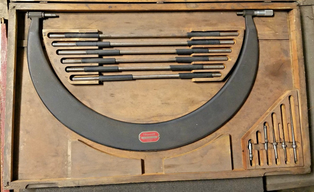 Starrett 18" - 24" Micrometer Set in Wooden Case - No Lid