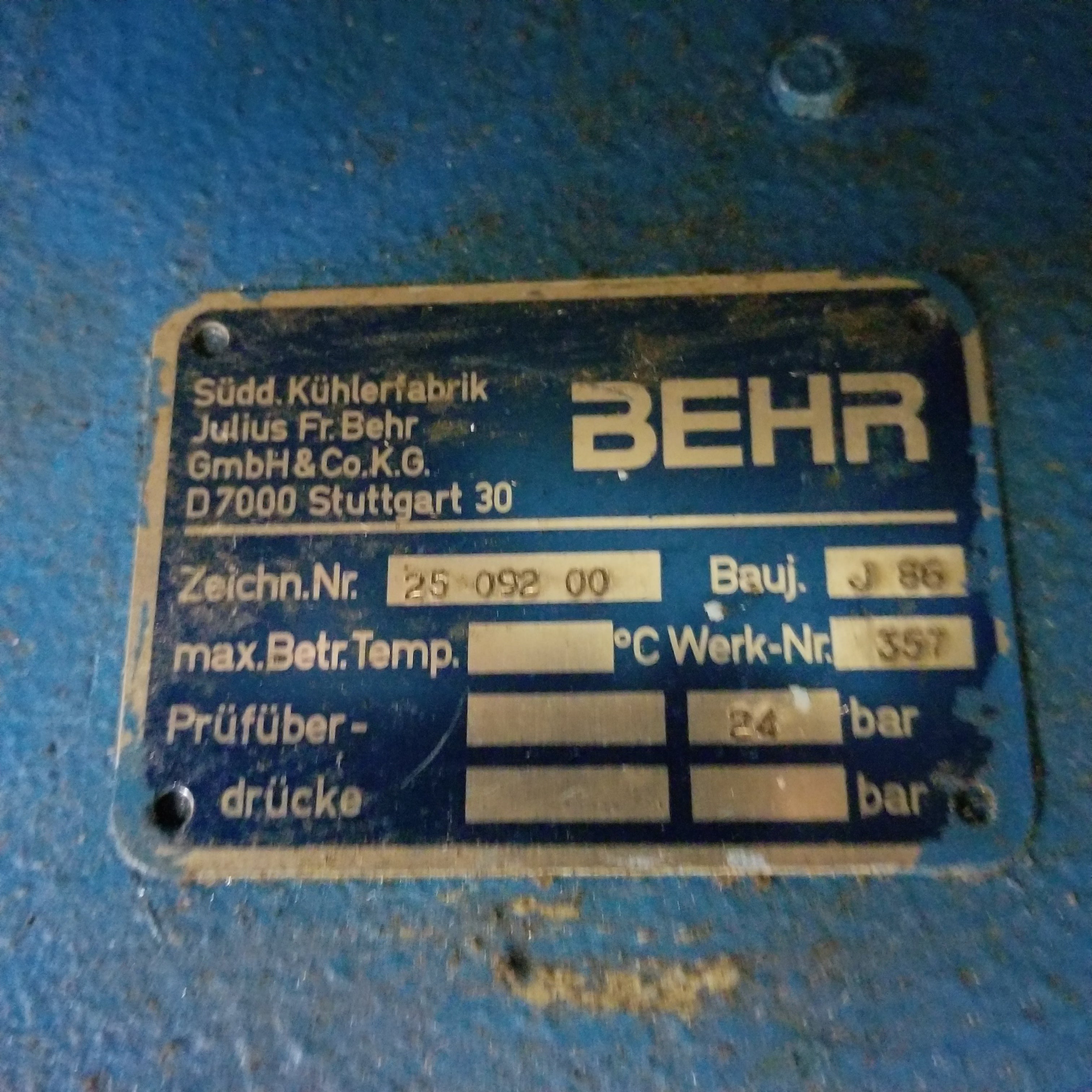 Behr 25 092 00 Forced Air Radiator Heat Exchanger