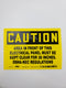 Granger 475N07 Yellow Caution Stickers (Lot of 50) 5"x7" Vinyl Safety Sticker