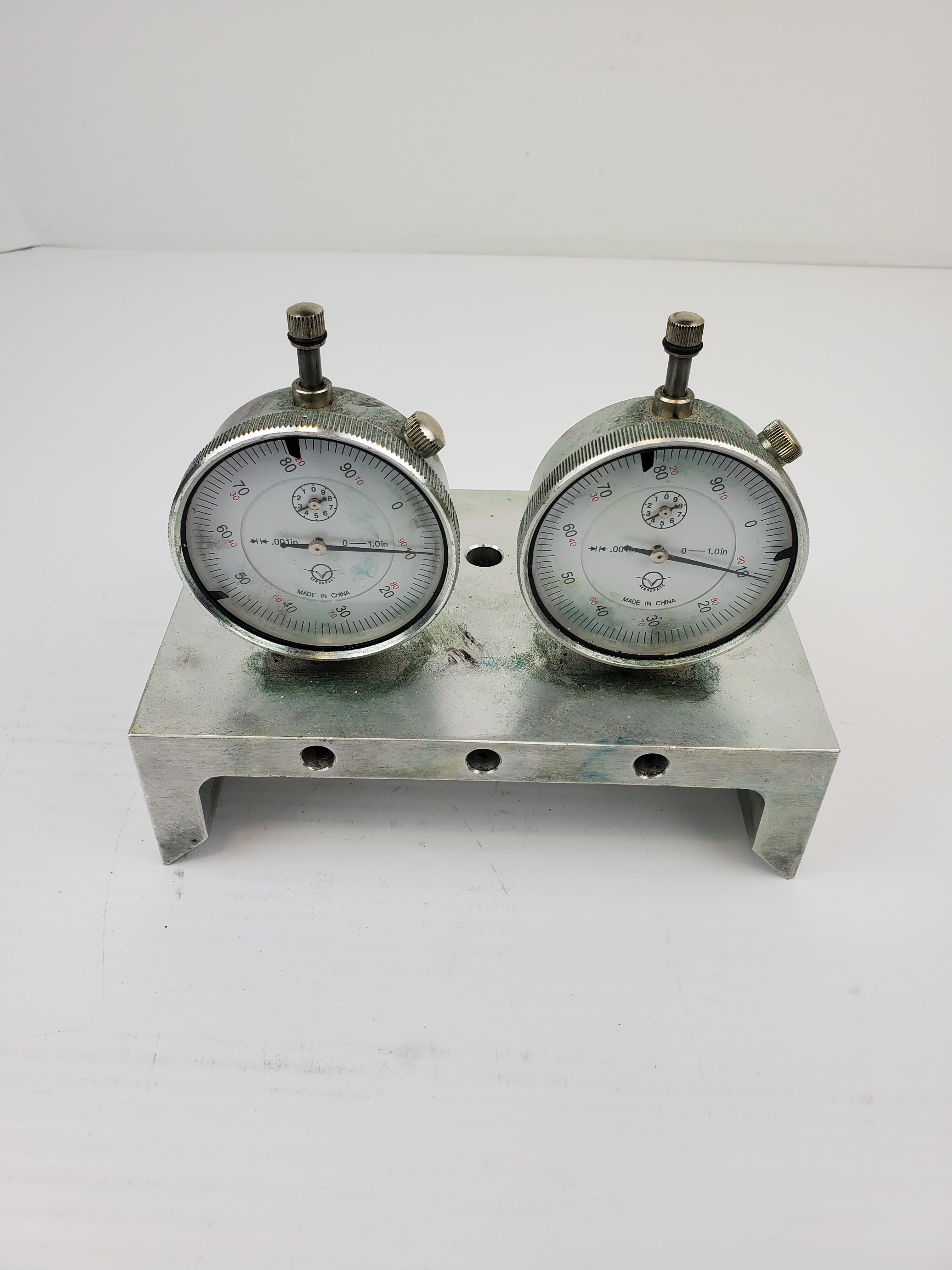 Aerospace Set of 2 Hardness Meter Placed On Metal Block Gauge