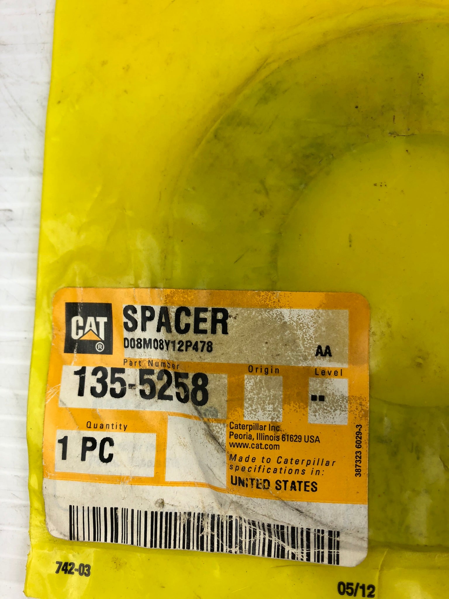 CAT 135-5258 Spacer Caterpillar 1355258