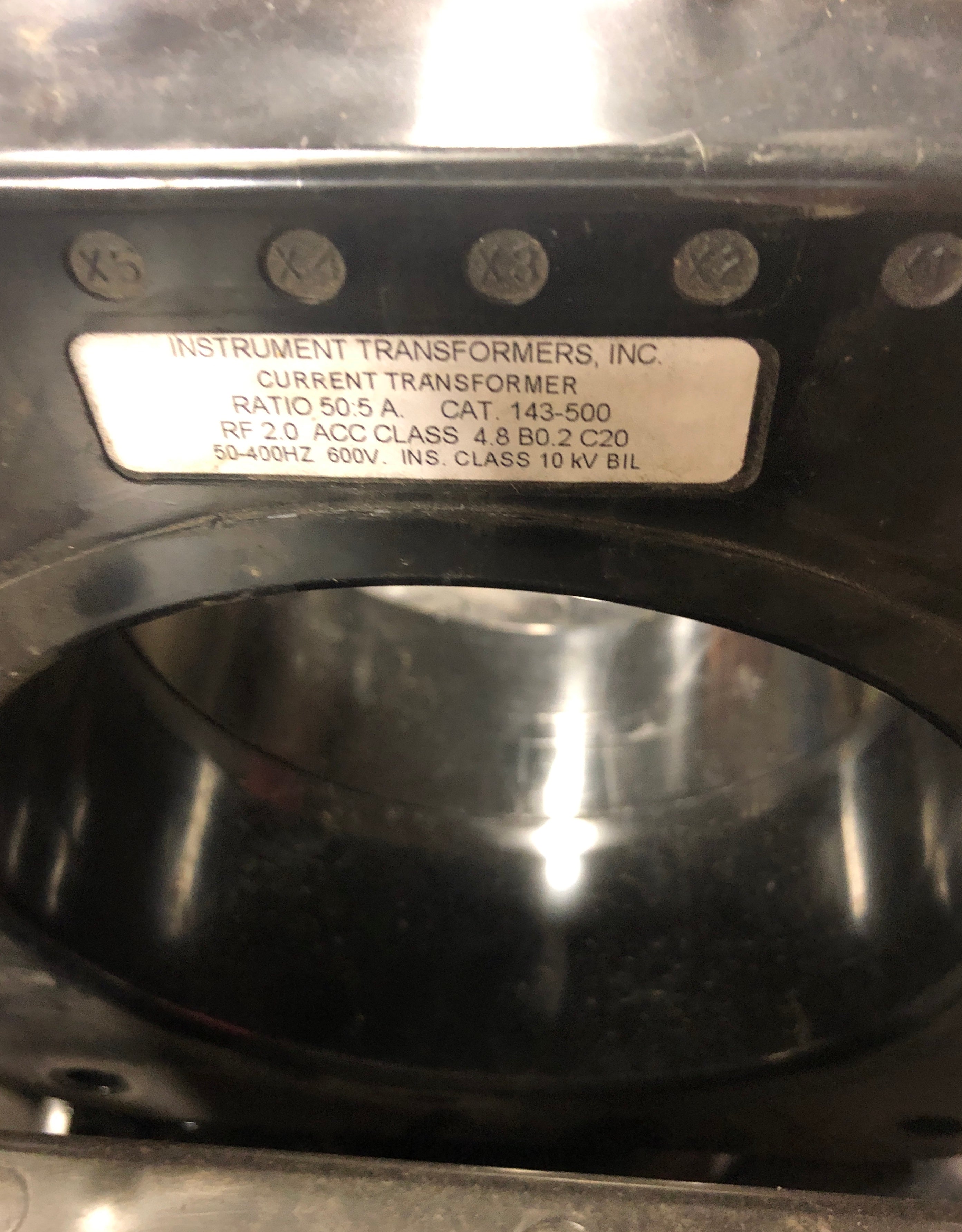 Instrument Transformers, Inc. 143500 Current Transformer Ratio 50.5A 143-500