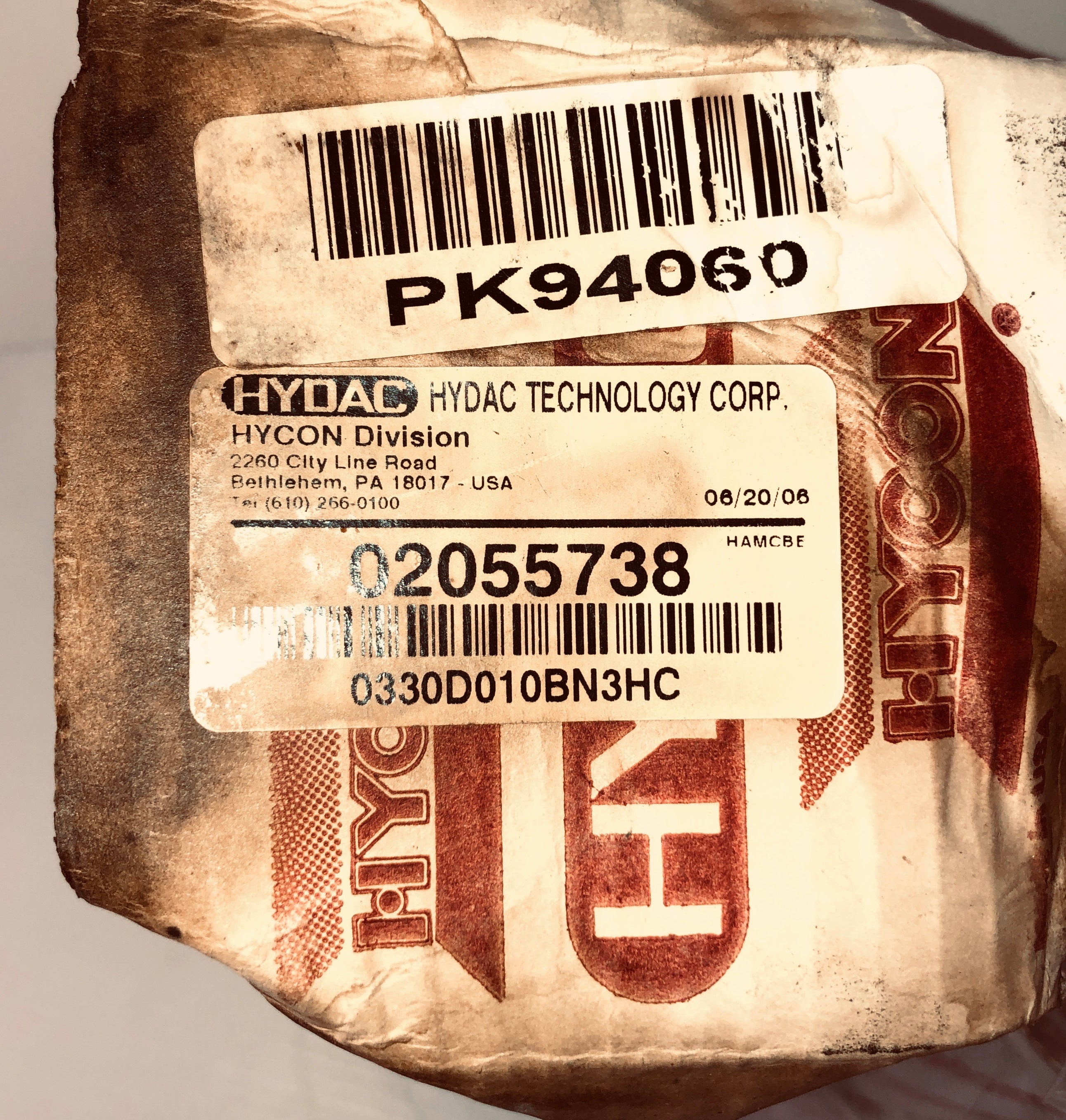 Hydac 02055738 Hycon Filter Element