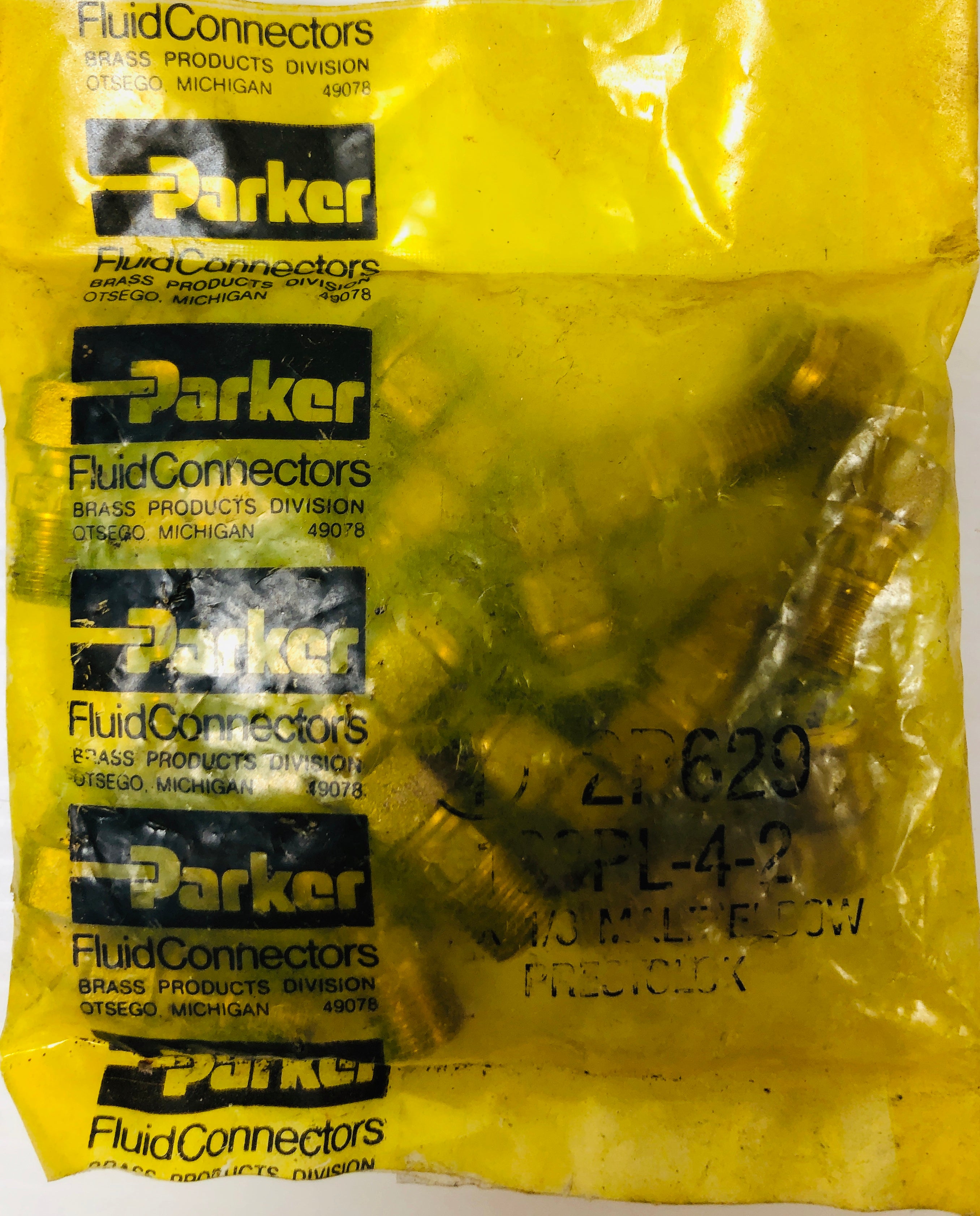 Parker Fluid Connectors 2P629 Brass Male Swivel Elbow - Lot of 10