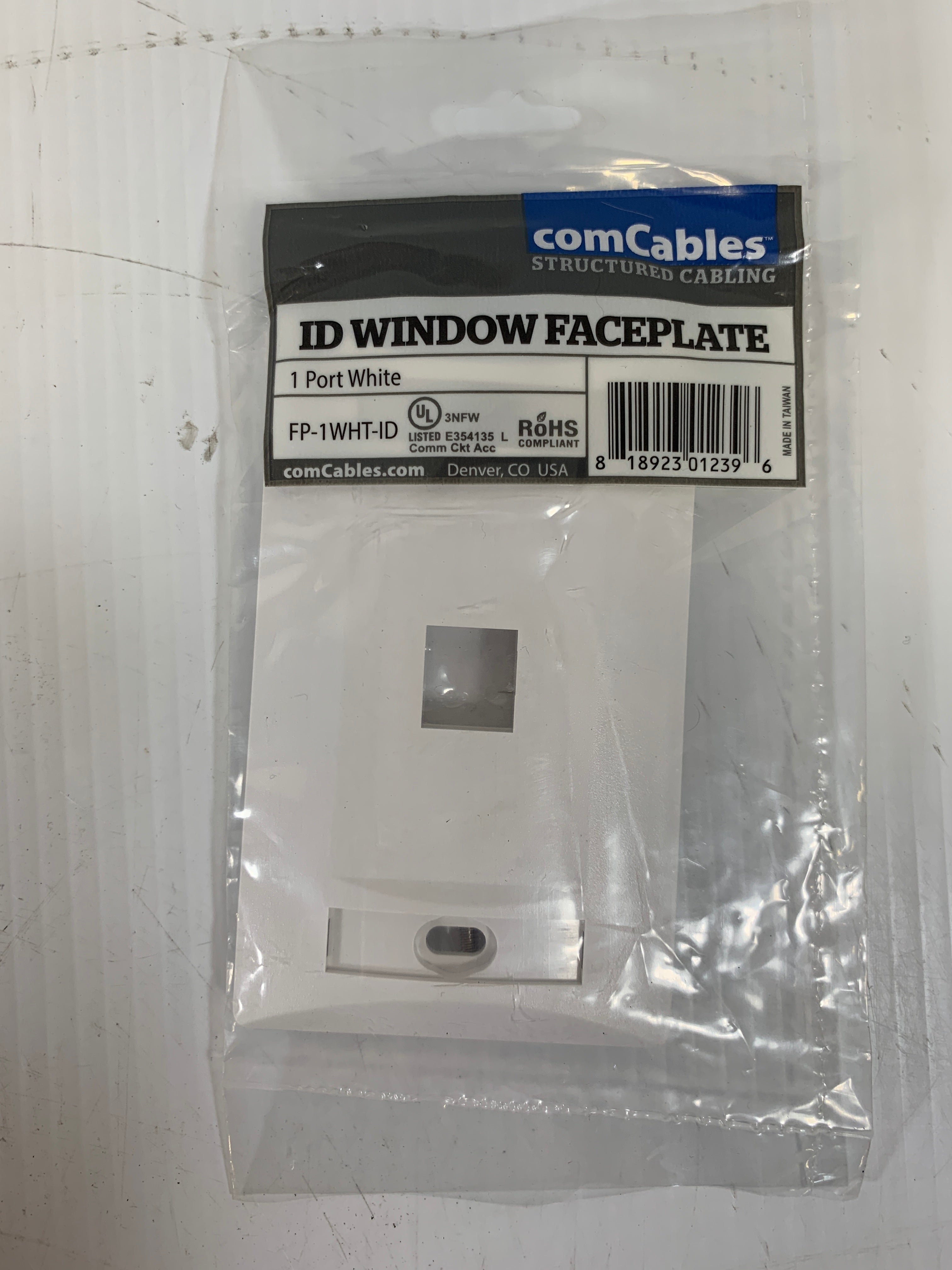 comCables ID Window Faceplates FP-1WHT-ID - Lot of 2