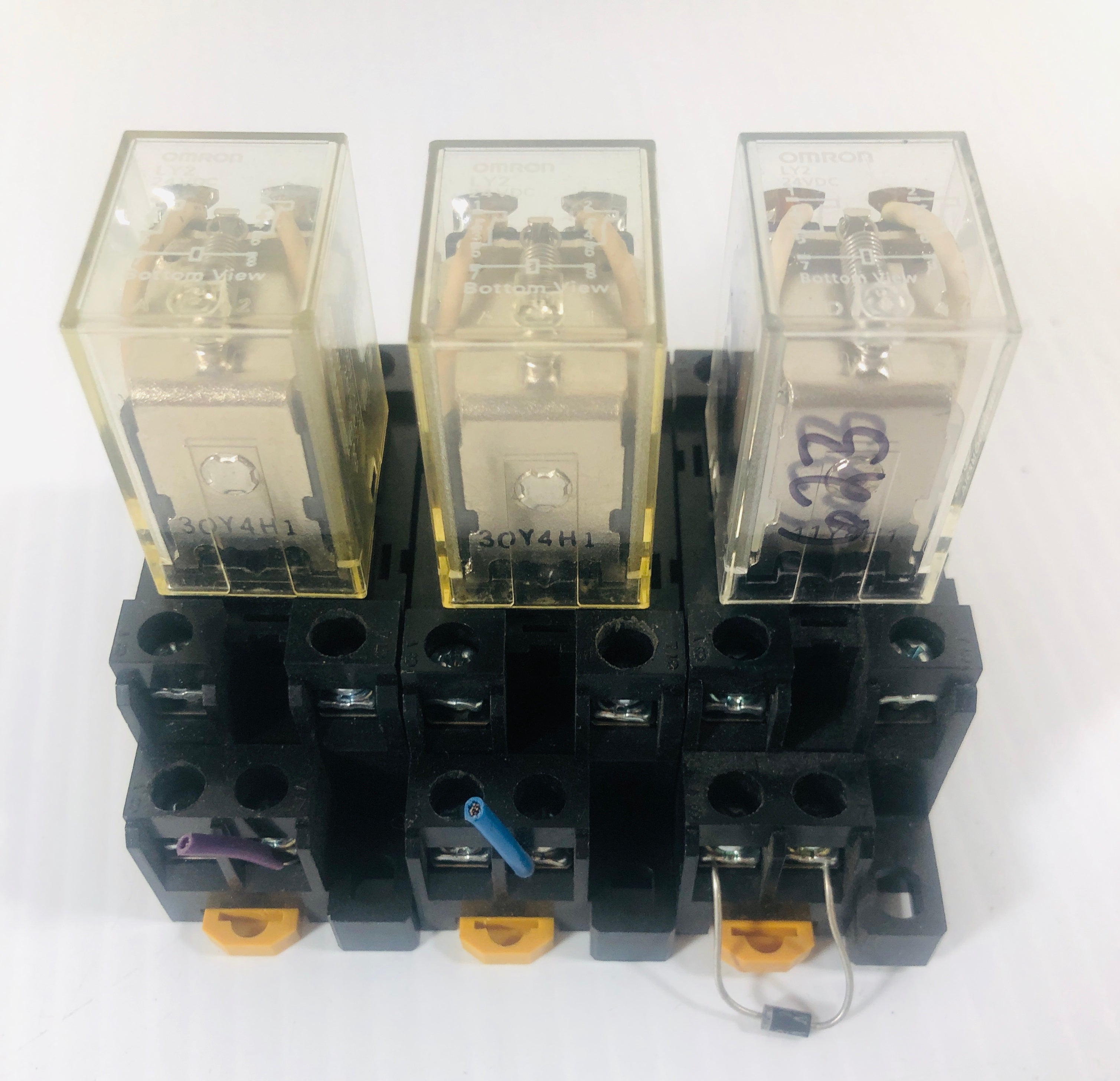 Omron Relay LY2 With Base - Lot of 3