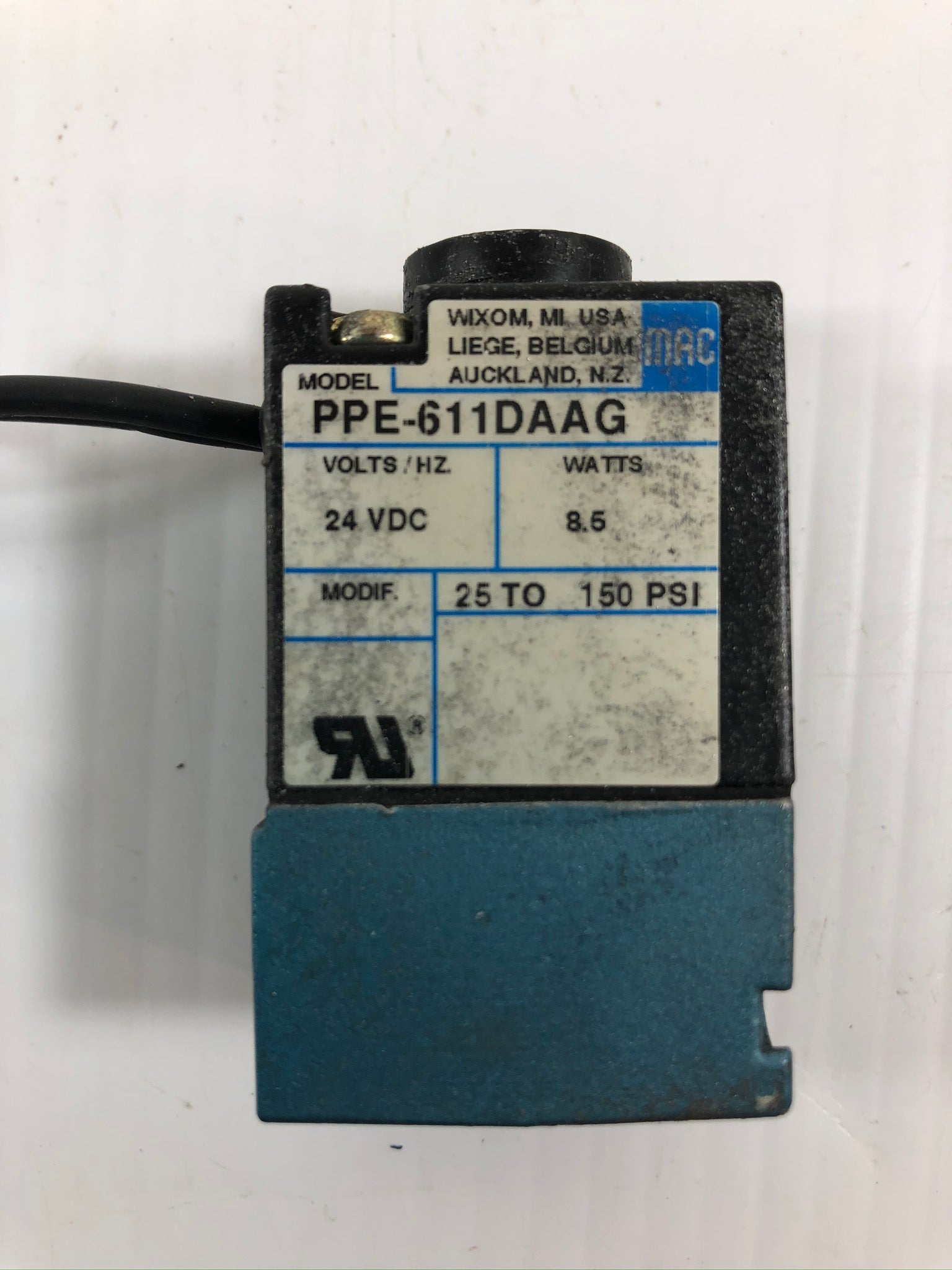 Mac PPE611DAAG Solenoid Valve Coil 24VDC PPE-611DAAG