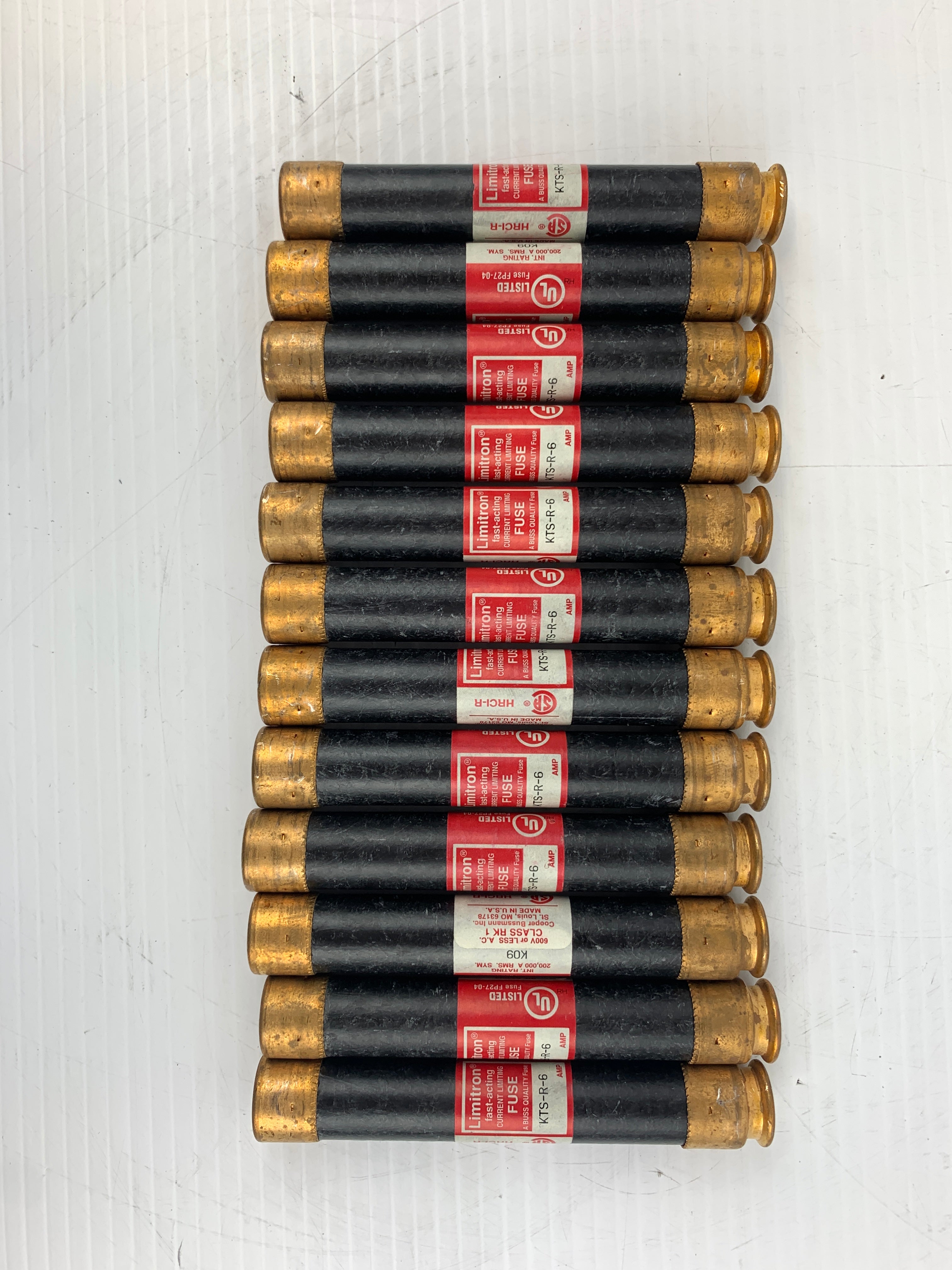 Limitron KTS-R-6 Fast Acting Fuse 6 Amps - Lot of 12