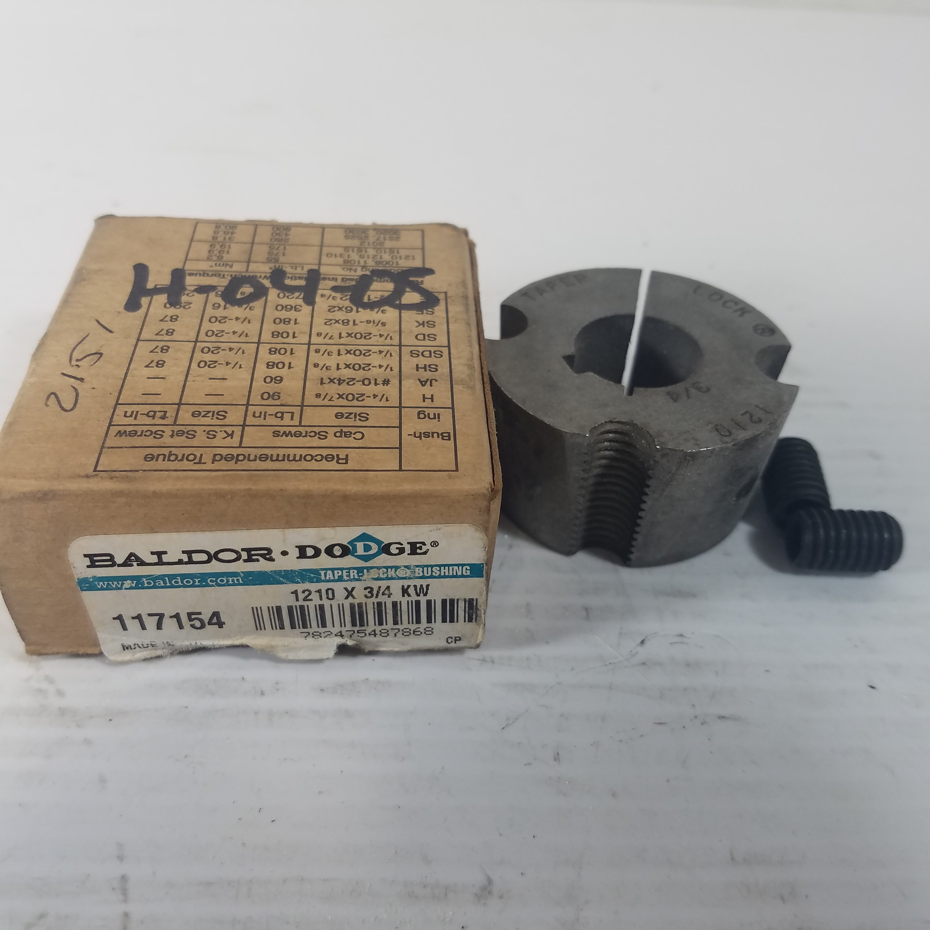 Baldor Dodge 117154 Taper-Lock Bushing 1210 X 3/4-KW