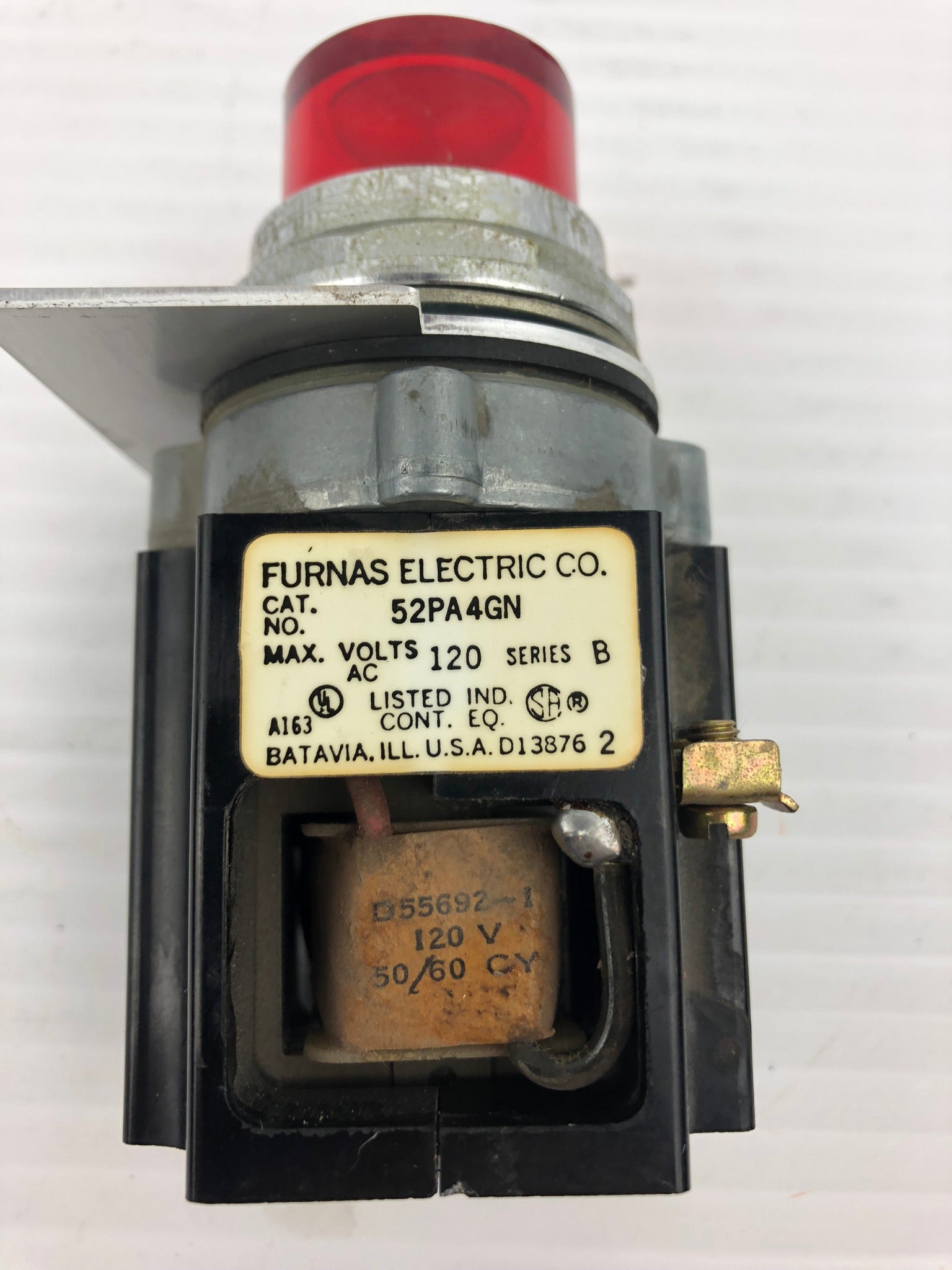 Furnas Electric 52PA4GN Red Pilot Light Series B 120VAC