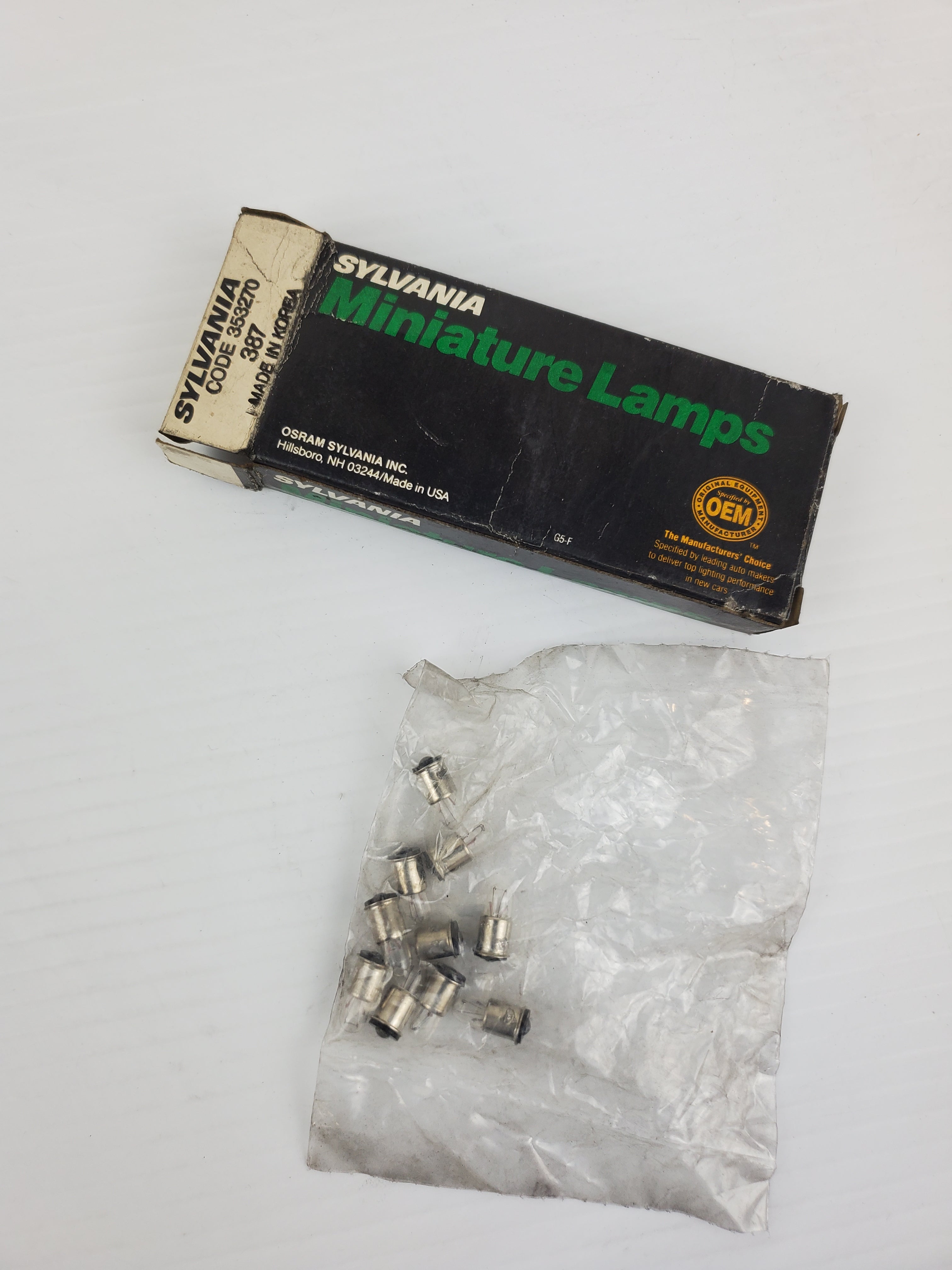 Sylvania 353270 Miniature Lamps 387 (Lot of 10)