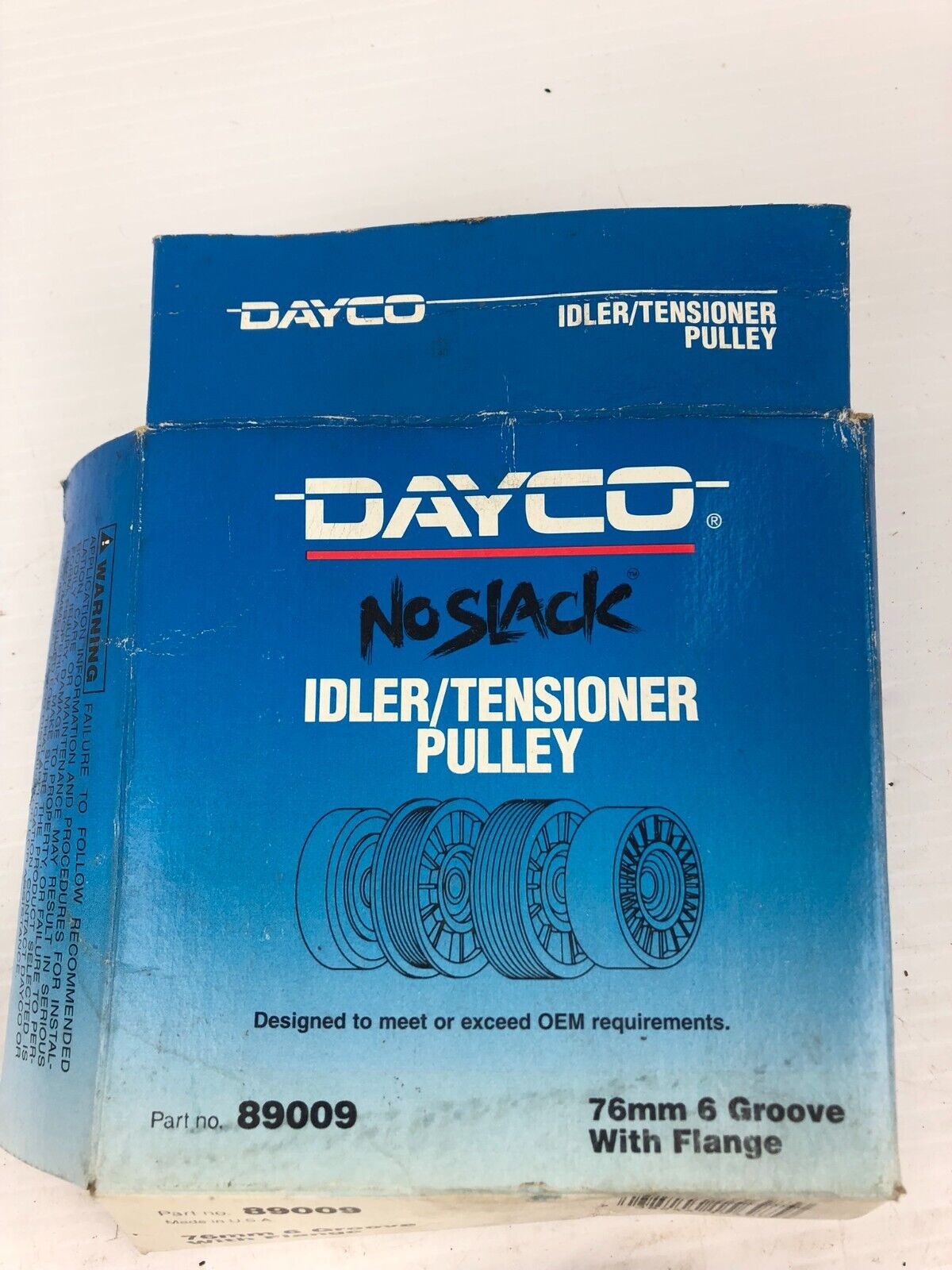 Dayco 89009 No Slack Idler/Tensioner Pulley 76mm 6 Groove with Flange
