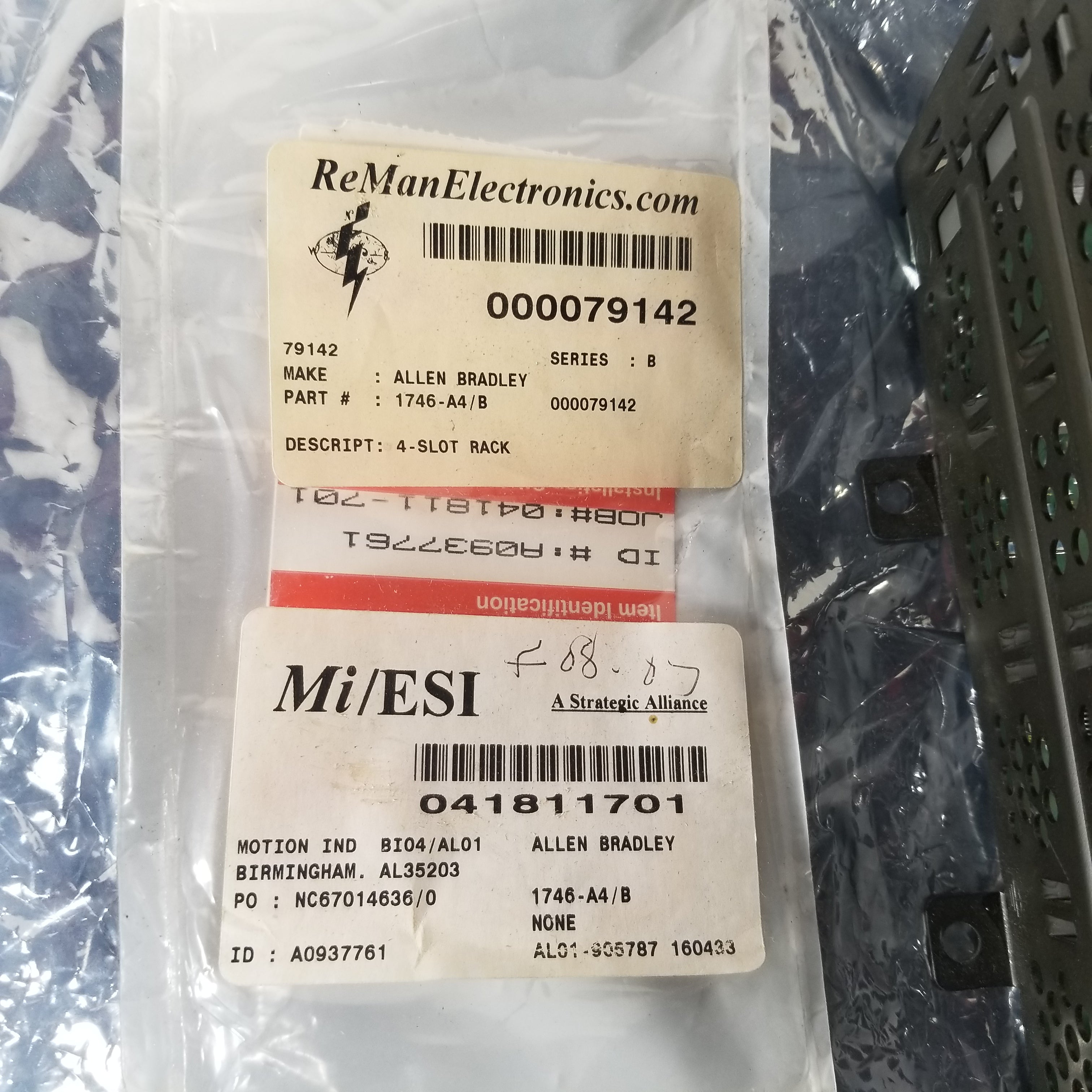 Allen-Bradley 1746-A4 4 Slot Rack SLC500