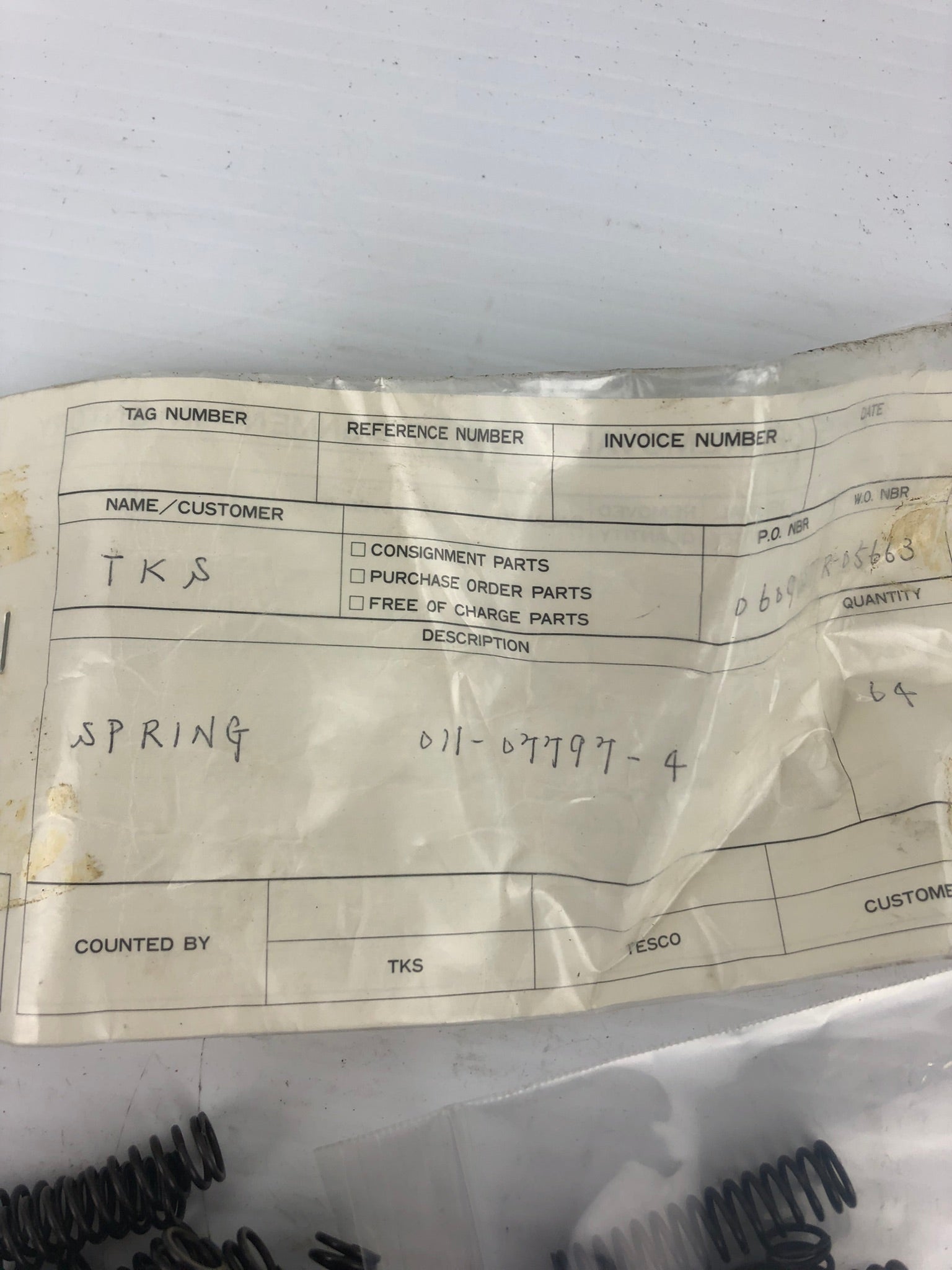 TKS 011-07797-4 Springs - Lot of 61