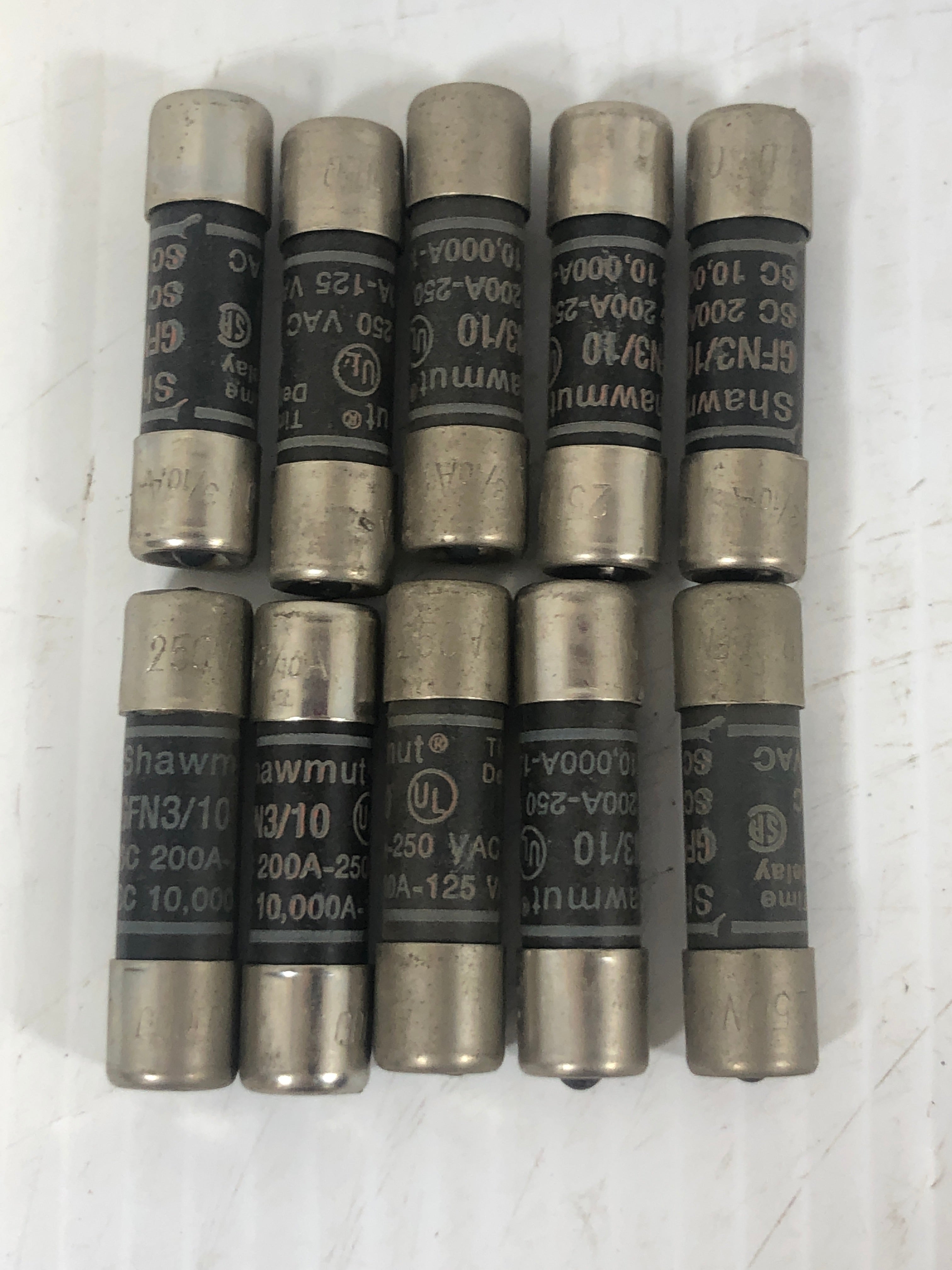 Shawmut GFN 3/10 Time Delay Fuse - Lot of 10