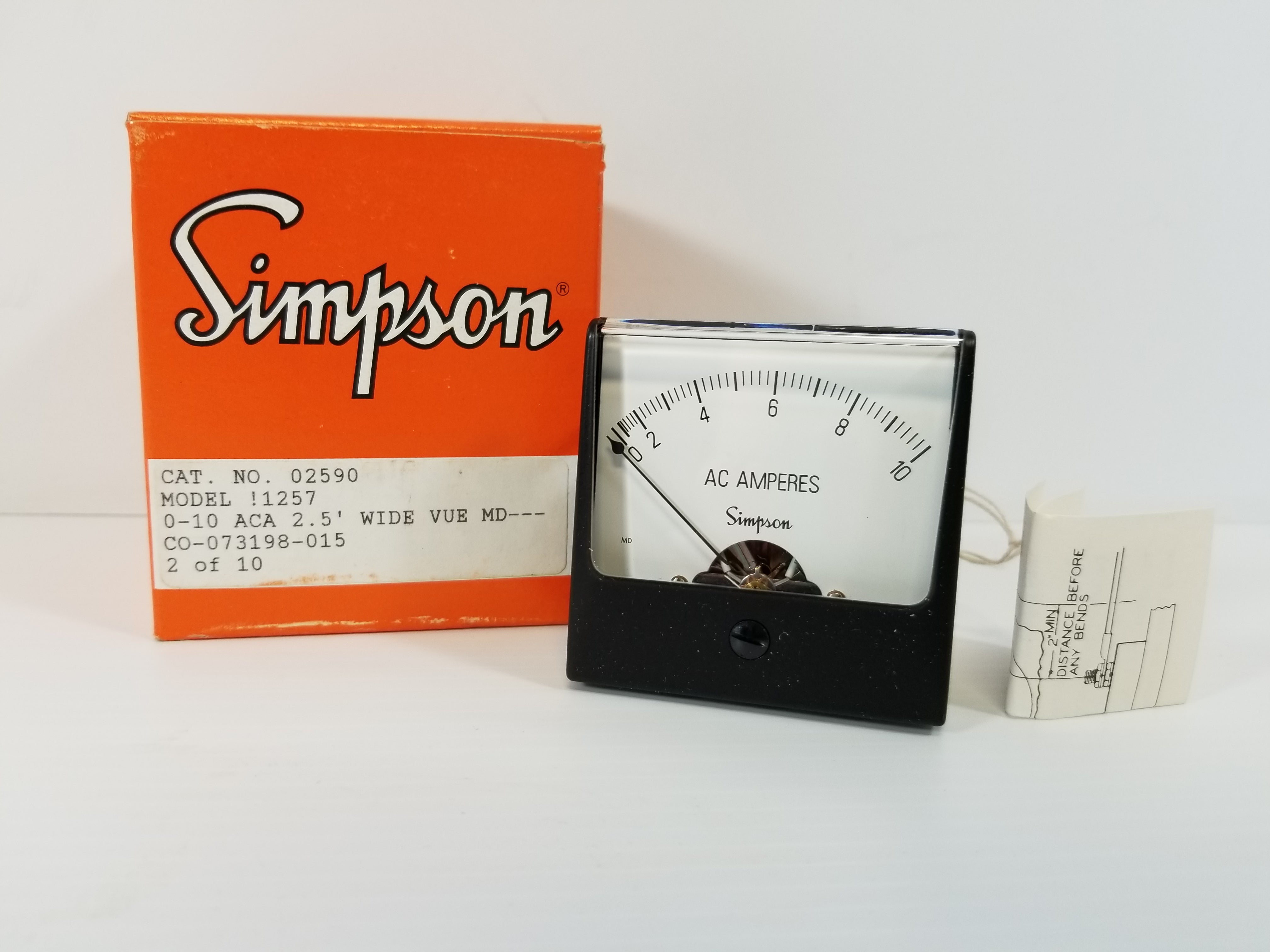 Simpson 02590 Model 1257 Gauge 0-10 ACA Amp Meter
