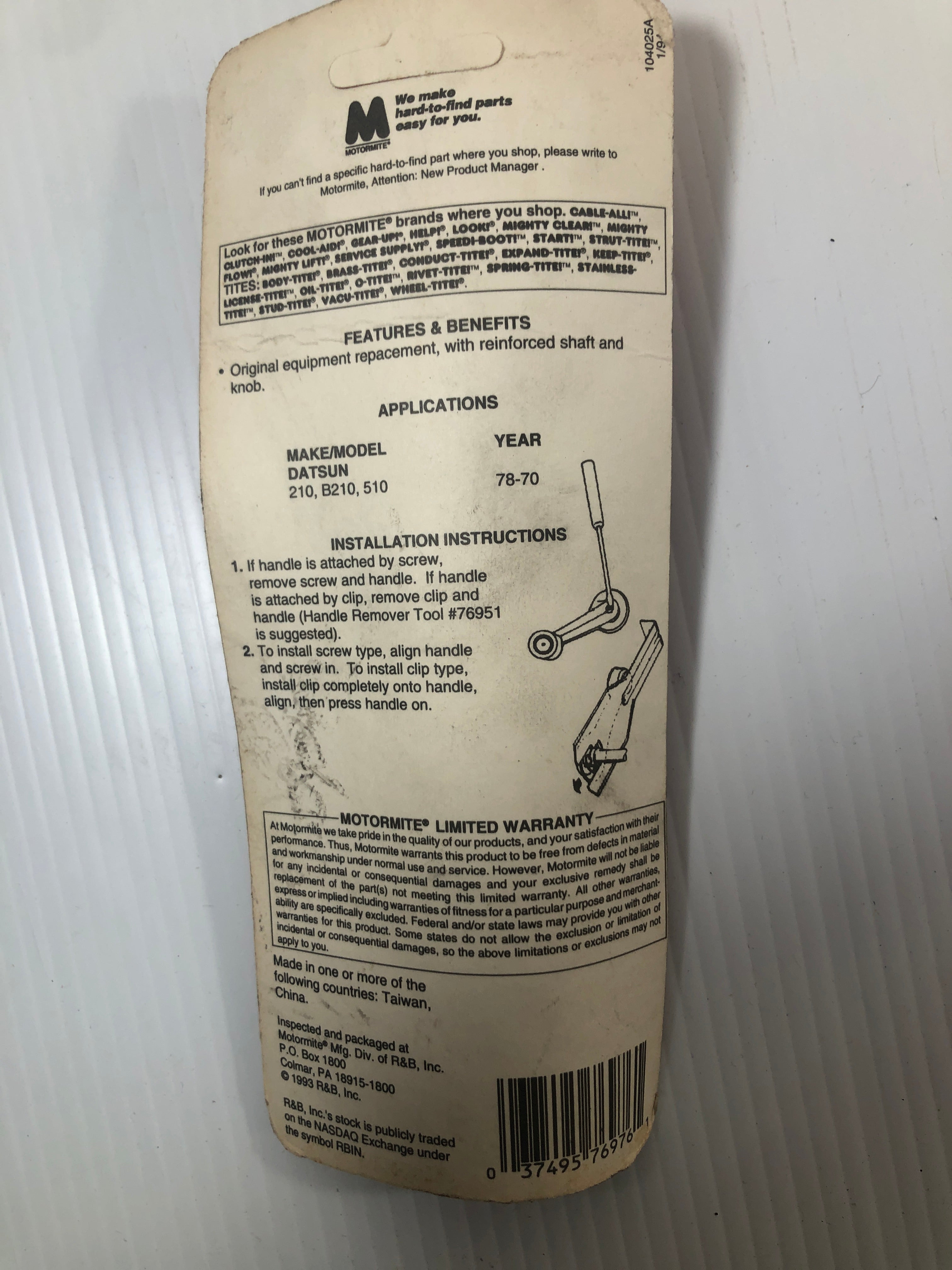 Motomite Help! Window Handle for Datsun 76976