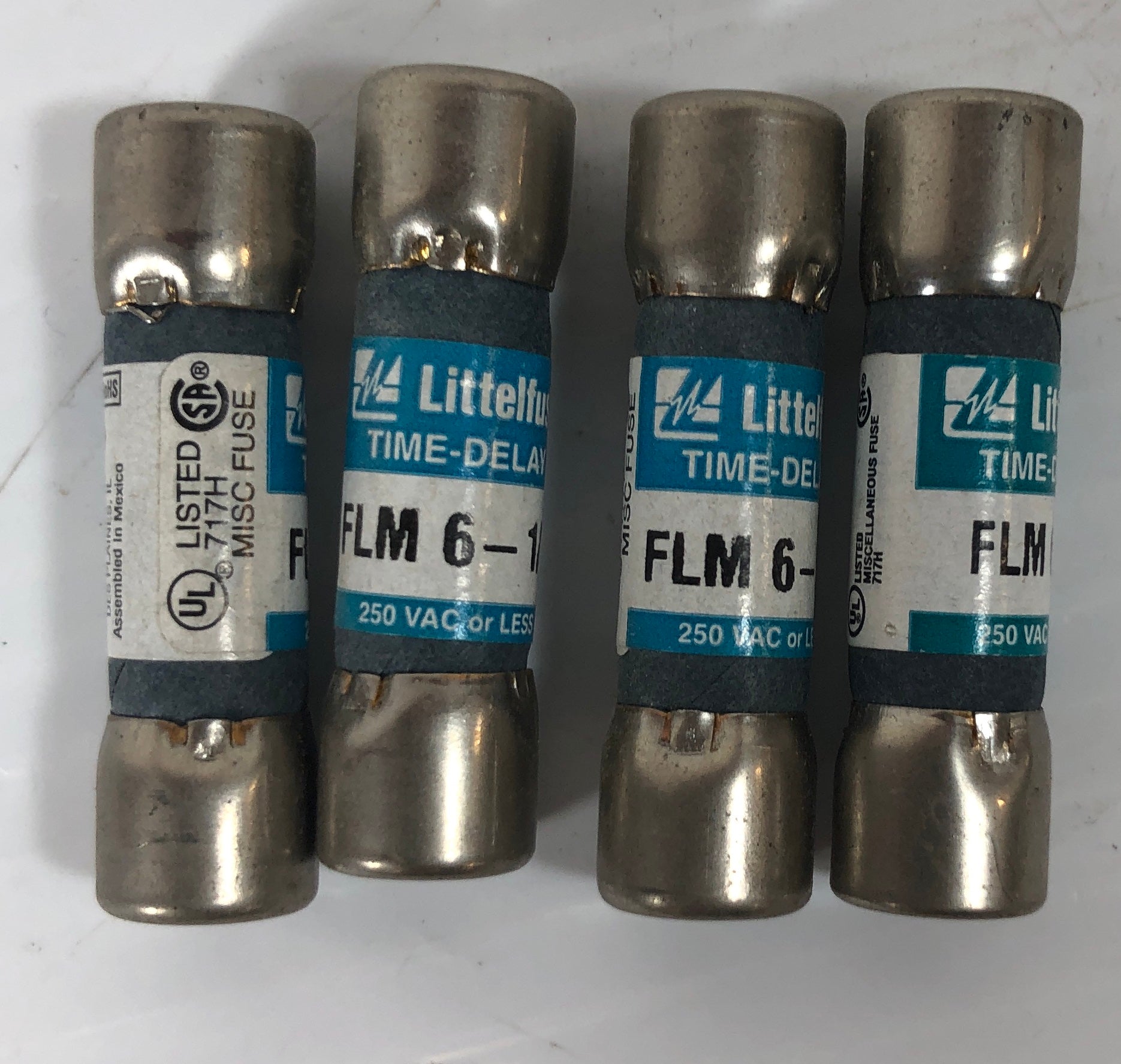 Littelfuse FLM-6 1/4 Time-Delay Fuse - Lot of 4