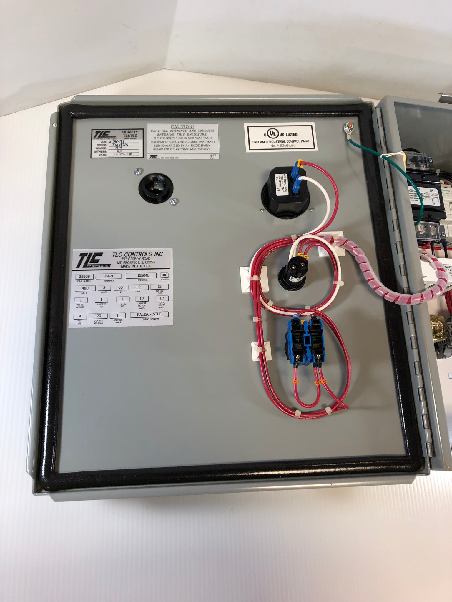 TLC Controls PAL120715TLC Hammond Manufacturing Electrical Cabinet 1414N4PHO6