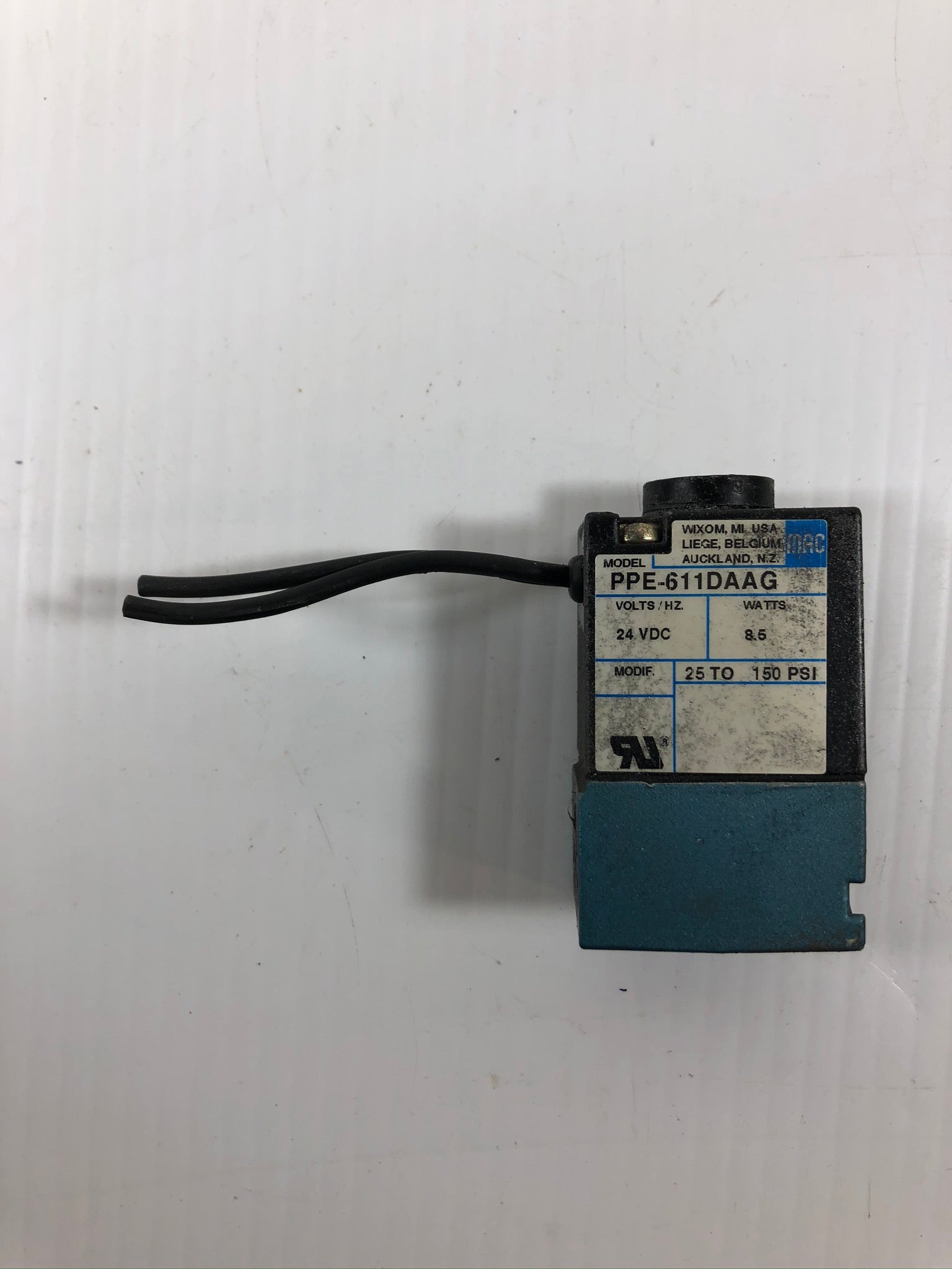 Mac PPE611DAAG Solenoid Valve Coil 24VDC PPE-611DAAG