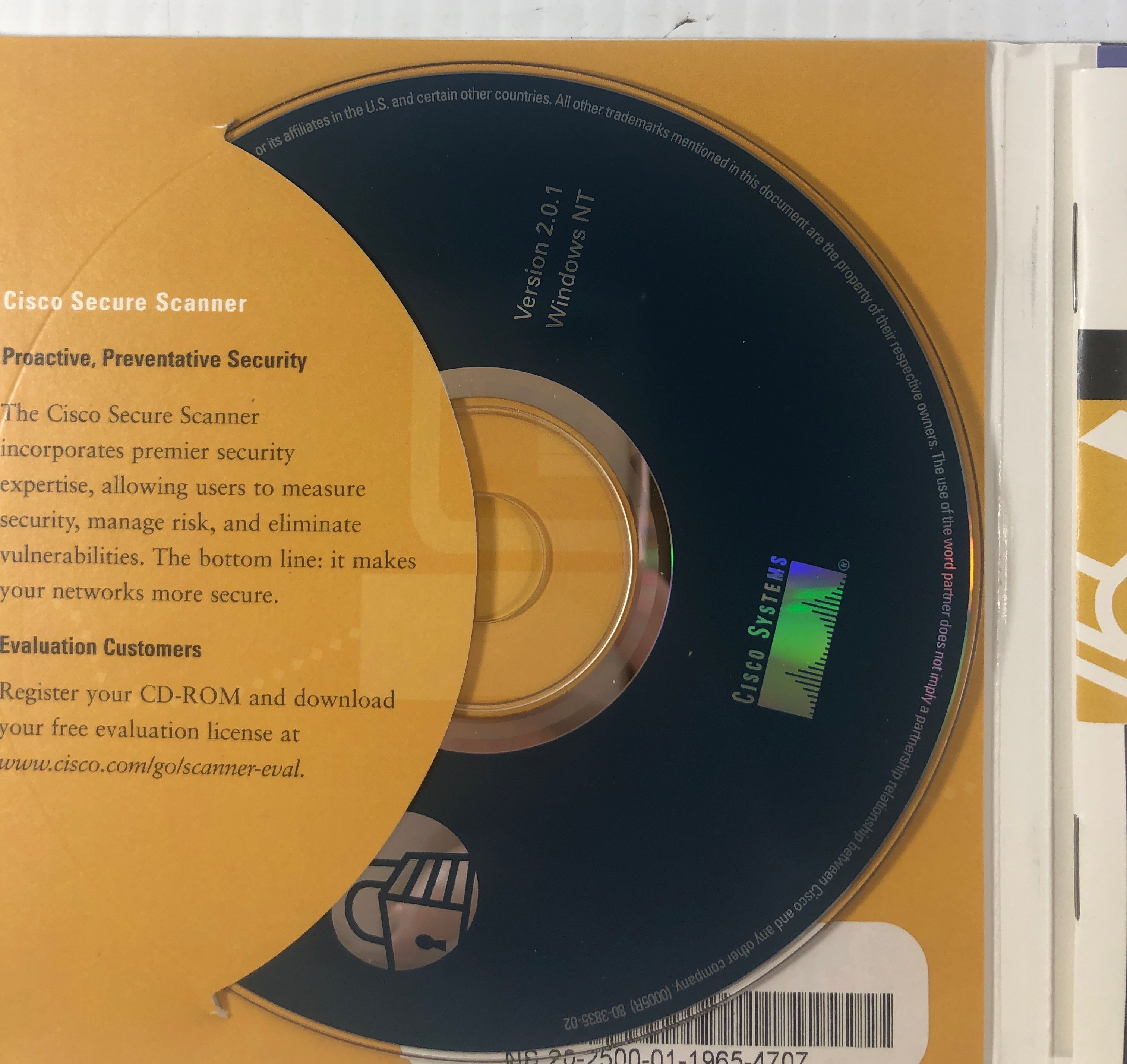 Cisco Secure Scanner for NT 2000 Cisco Systems CD Version 2.0.1