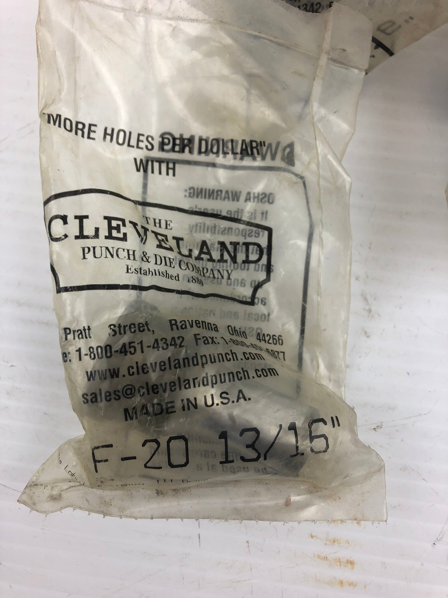 Cleveland Punch & Die Company F-20 13/16" Oblong Punch - Lot of 3