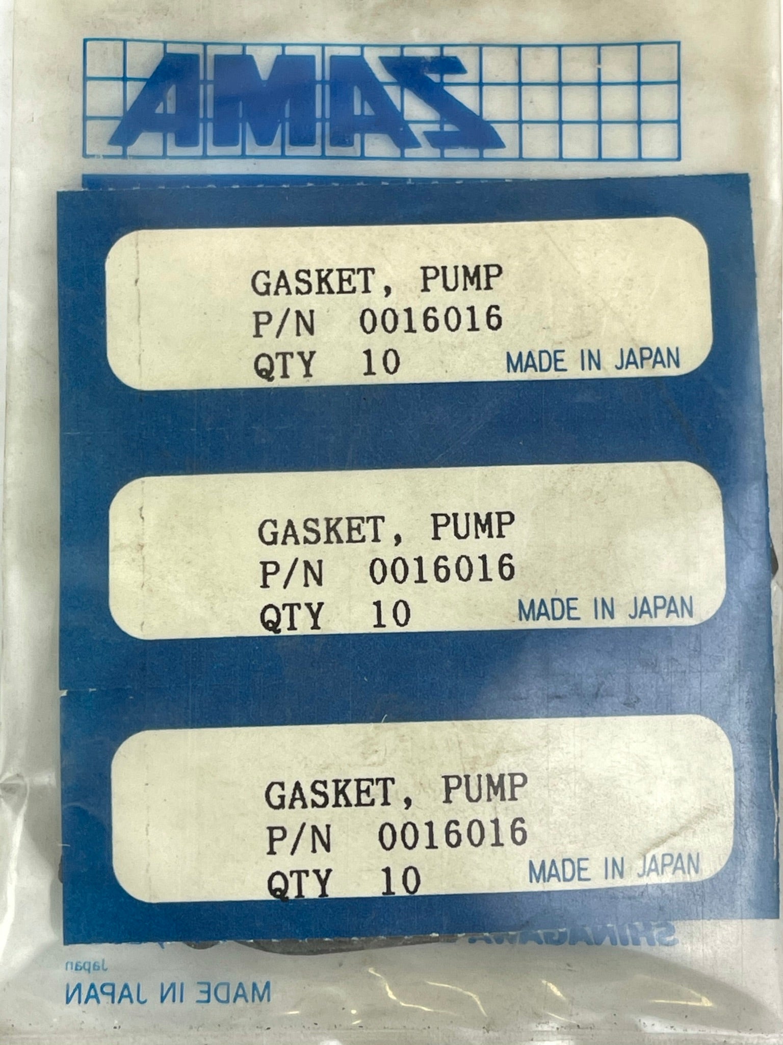 Zama Pump Gasket P/N: 0016016 Package of 10