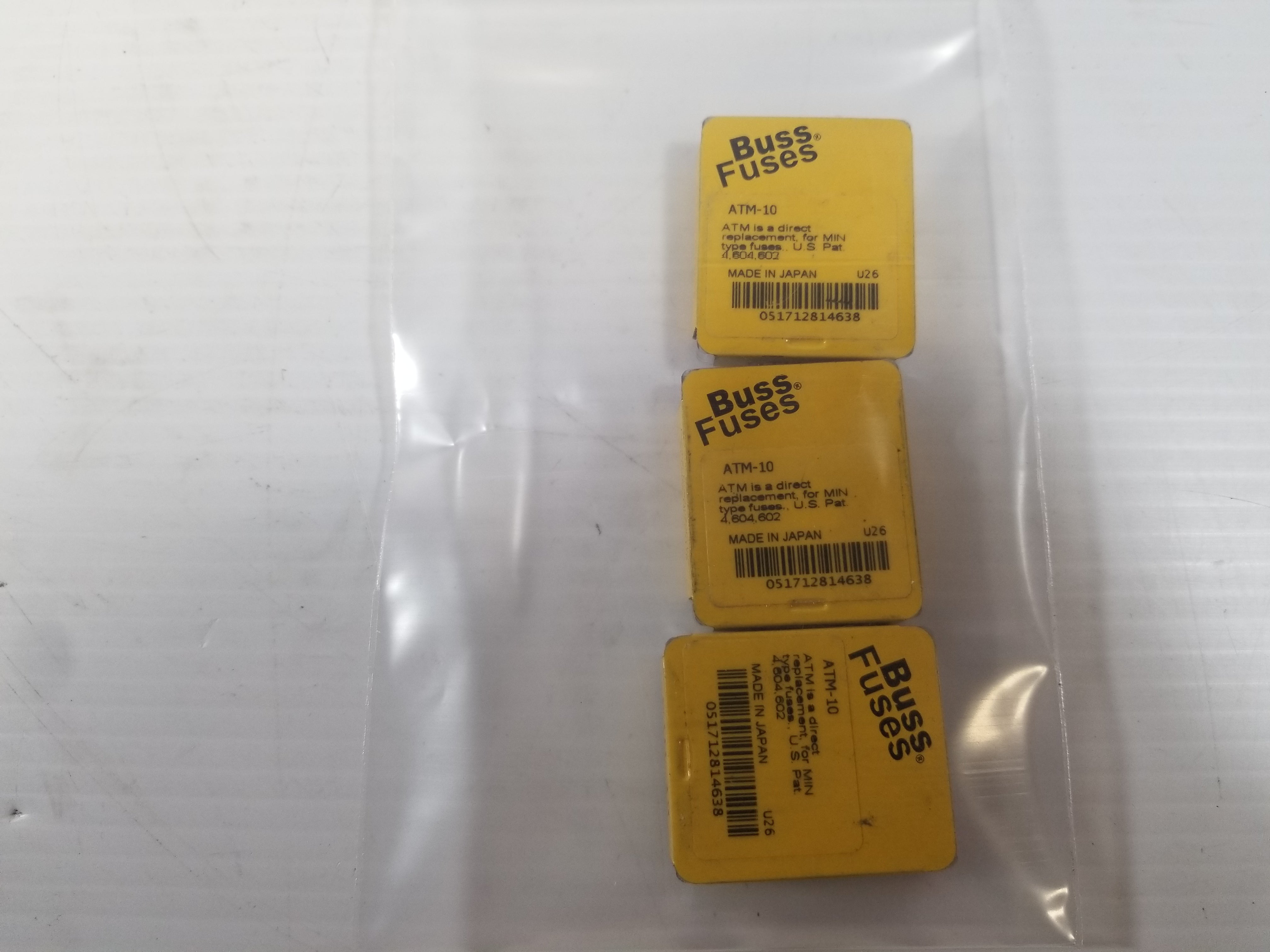 Buss ATM-10 Automotive Blade Fuse 10A - Lot of 15