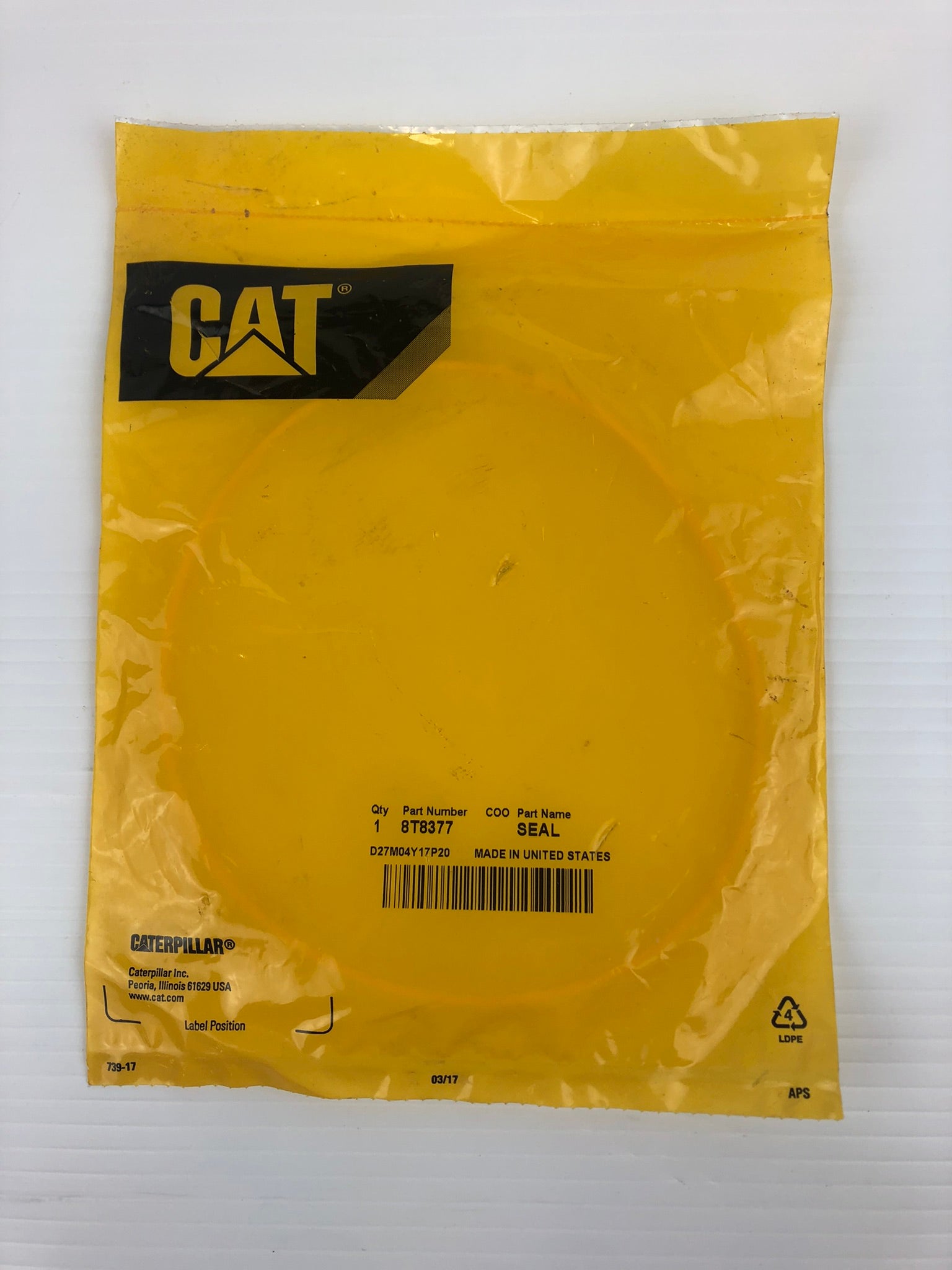 Caterpillar 8T-8377 Seal CAT 8T8377
