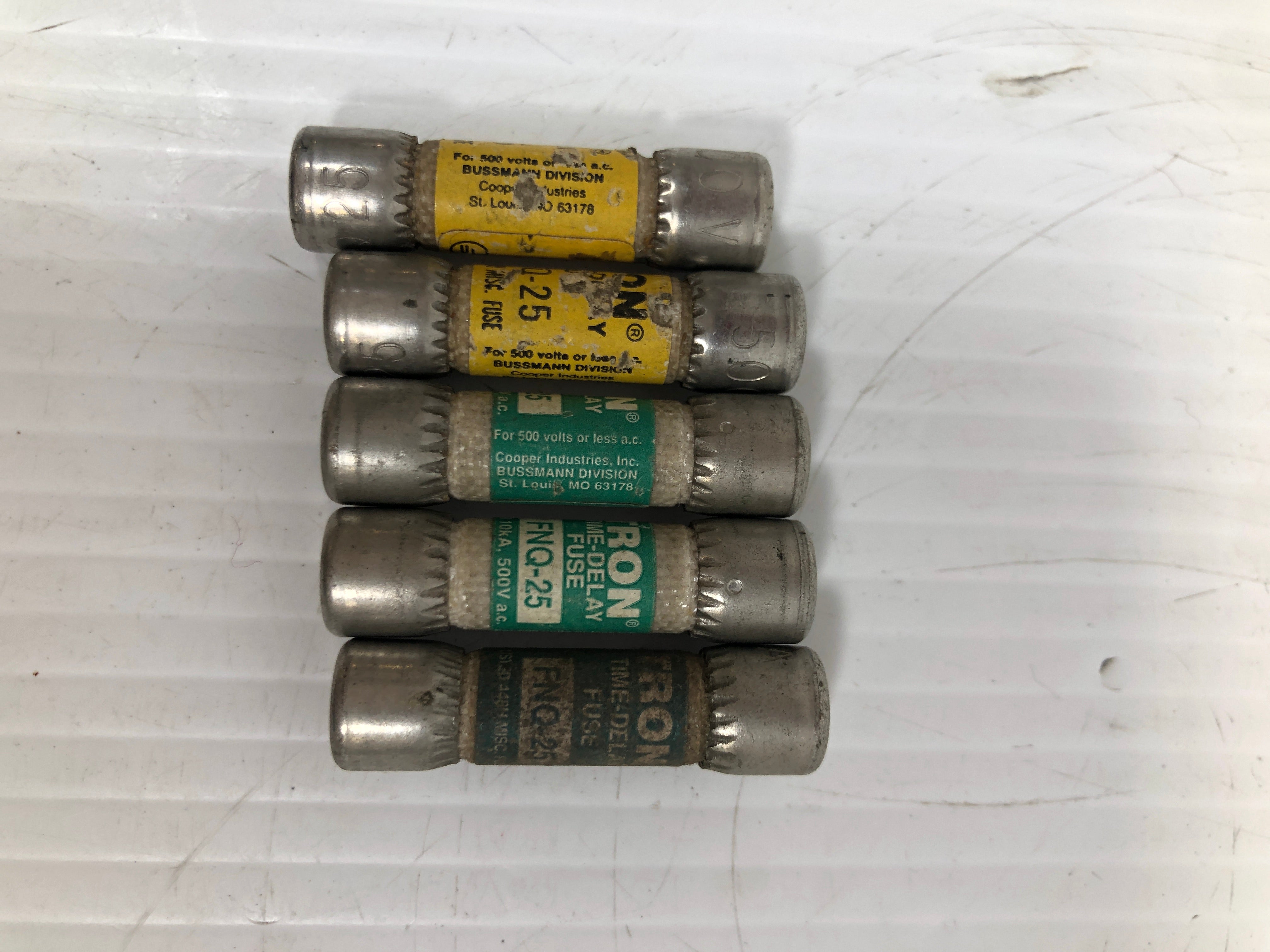 Tron FNQ-25 Time Delay Fuse - Lot of 5