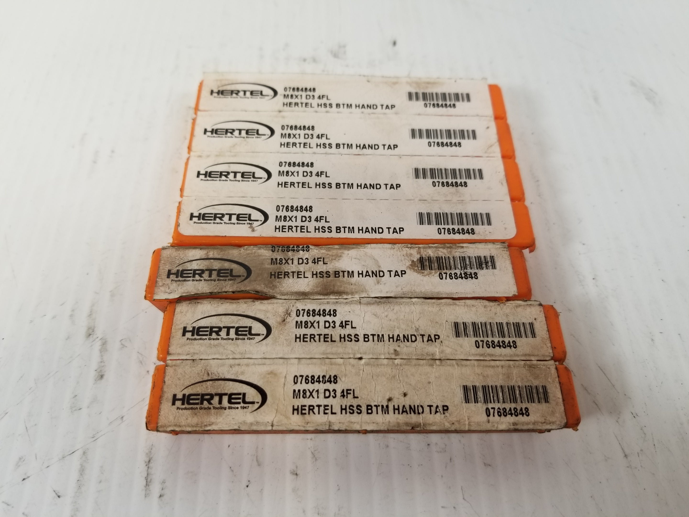 Hertel 07684848 M8X1 D3 4FL HSS BTM Hand Tap (Lot of 7)