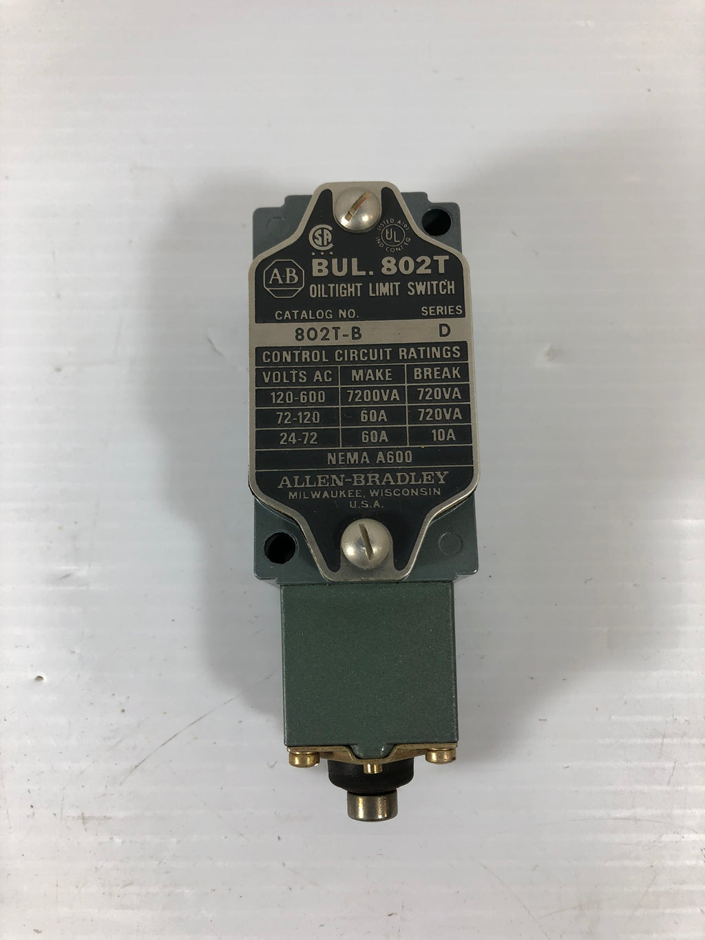 Allen Bradley 802T-B Limit Switch 802TB Series D-