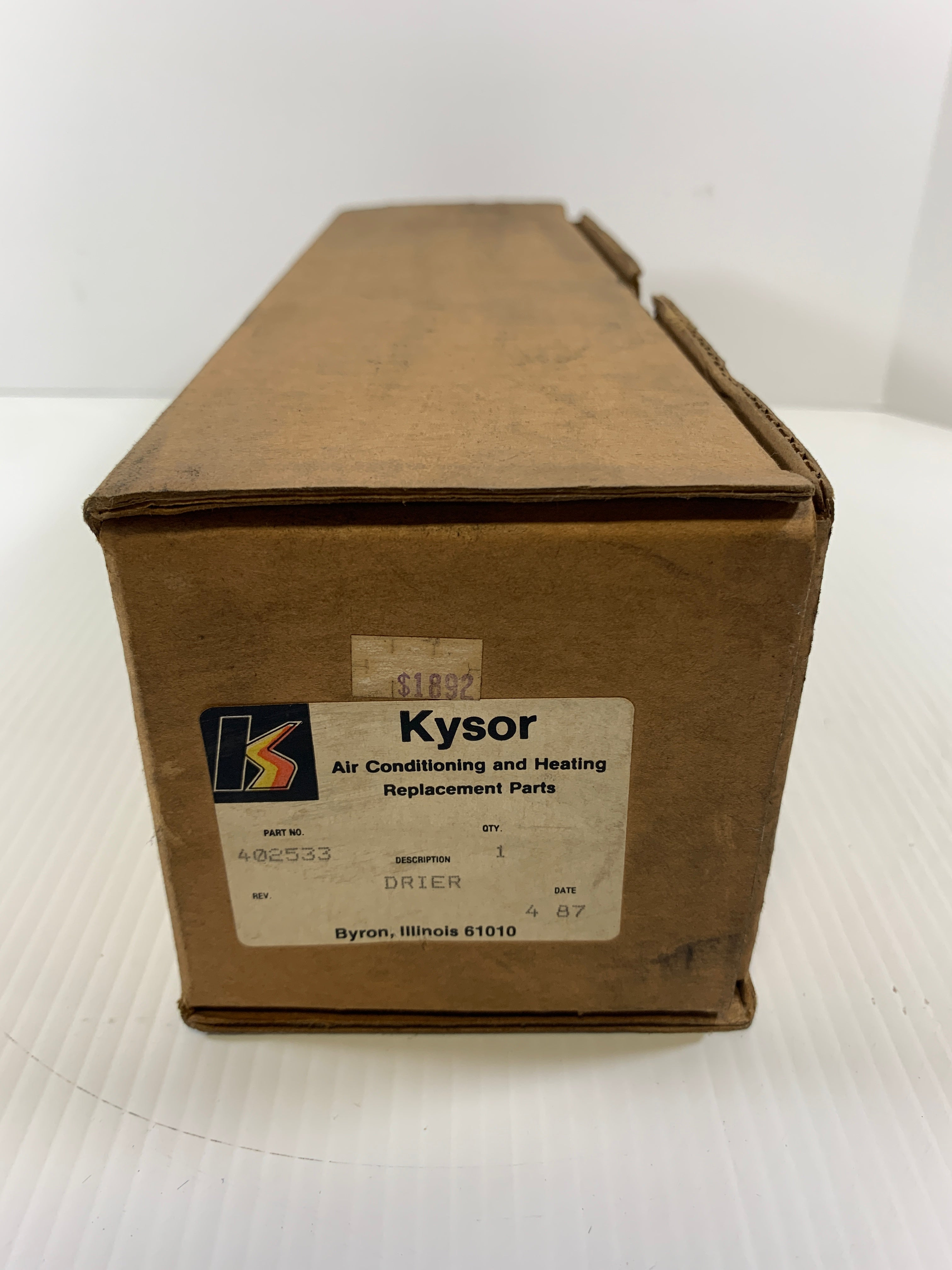 Kysor Byron 402533 Drier Filter Receiver NOS