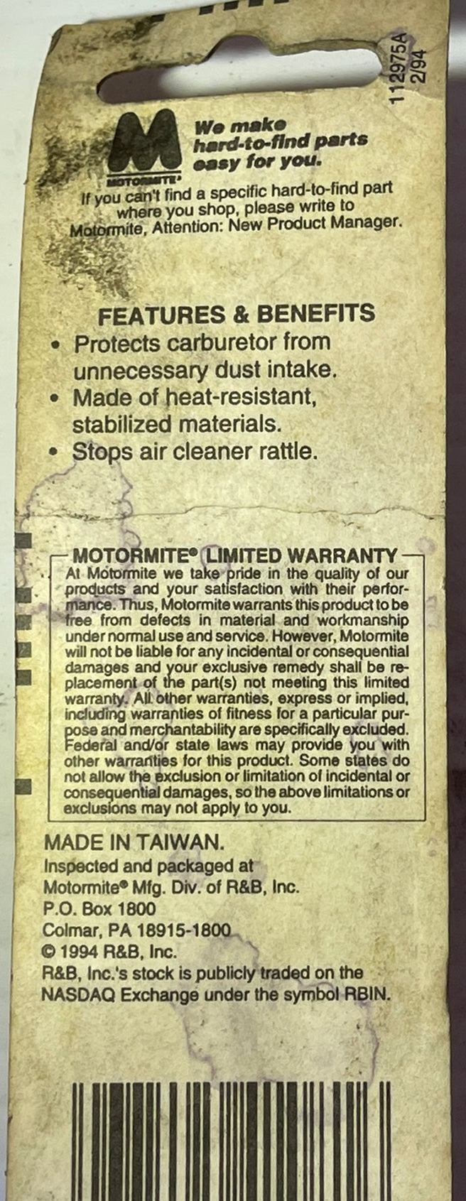 Help! Motormite Air Cleaner Holdown Ford 41081