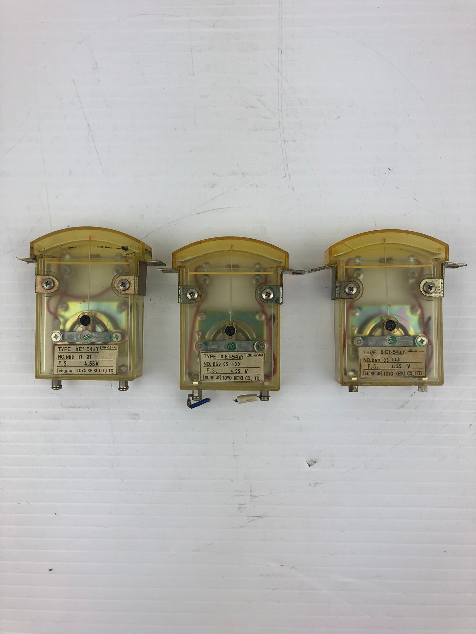 Toyo Keiki Def-54SY-NH-084A Load Meter Gauge Yellow - Lot of 3