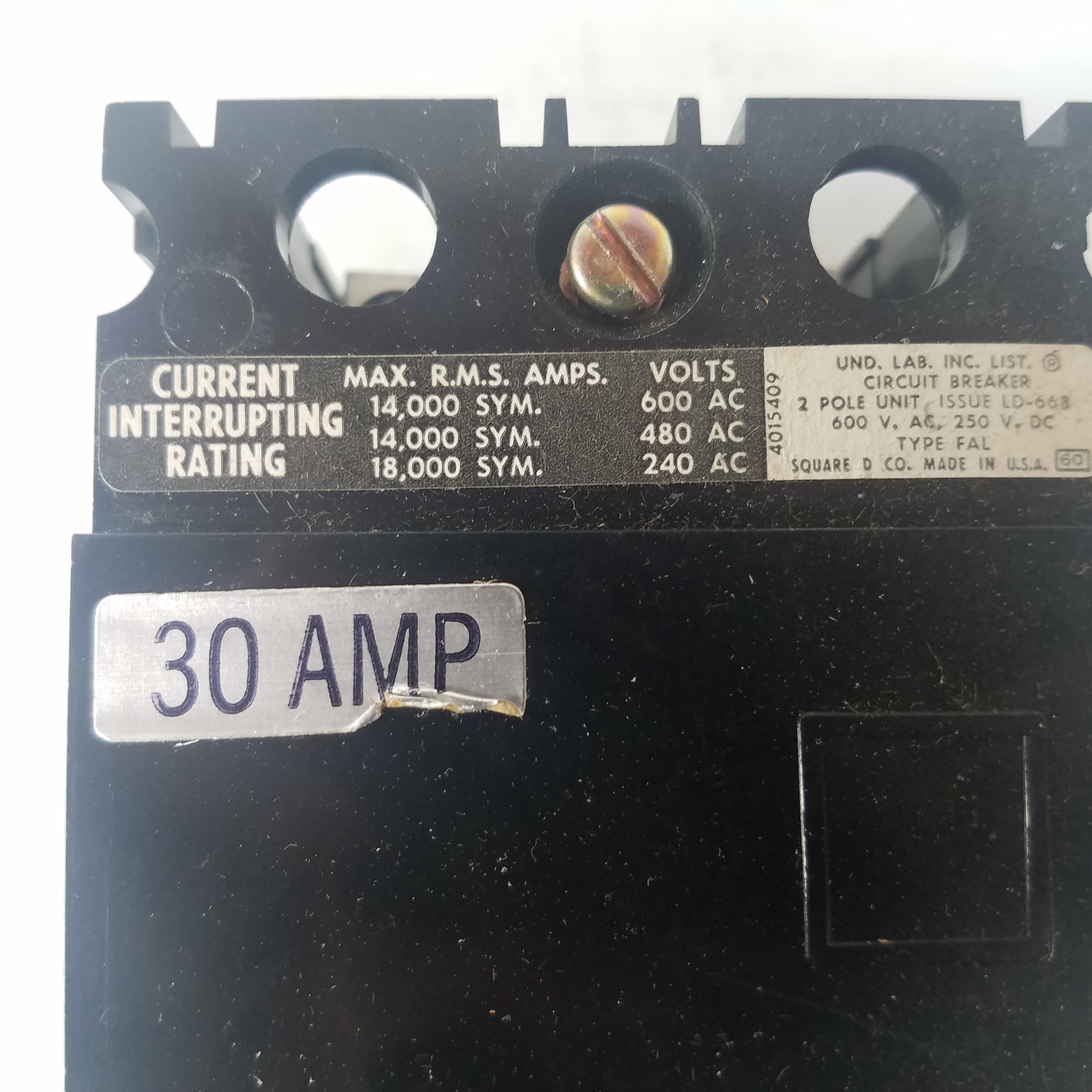 Square D FAL26030 30A 2 Pole Circuit Breaker