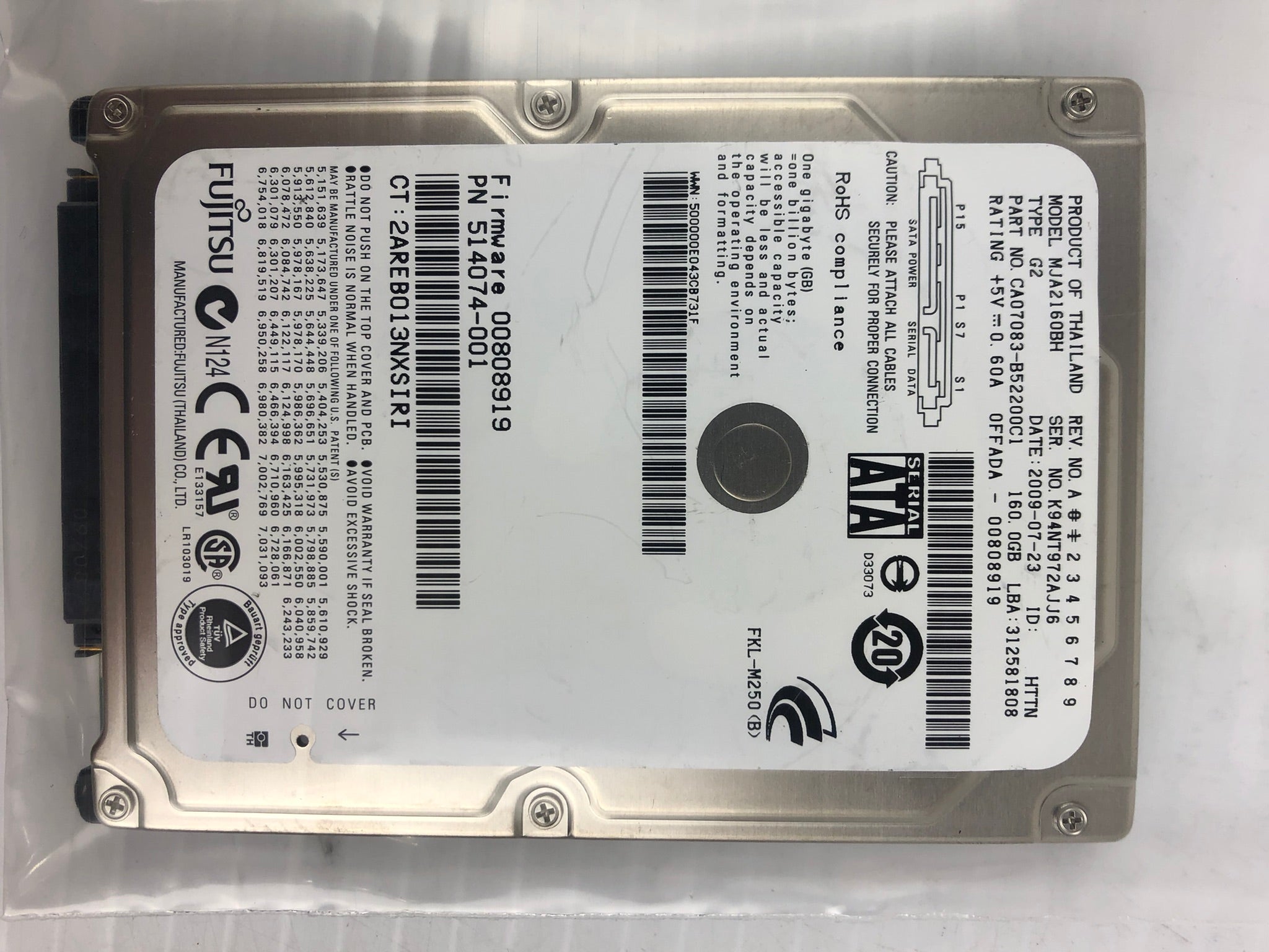 Fujitsu 514074-001 Hard Drive for Laptop MJA2160BHType 2G
