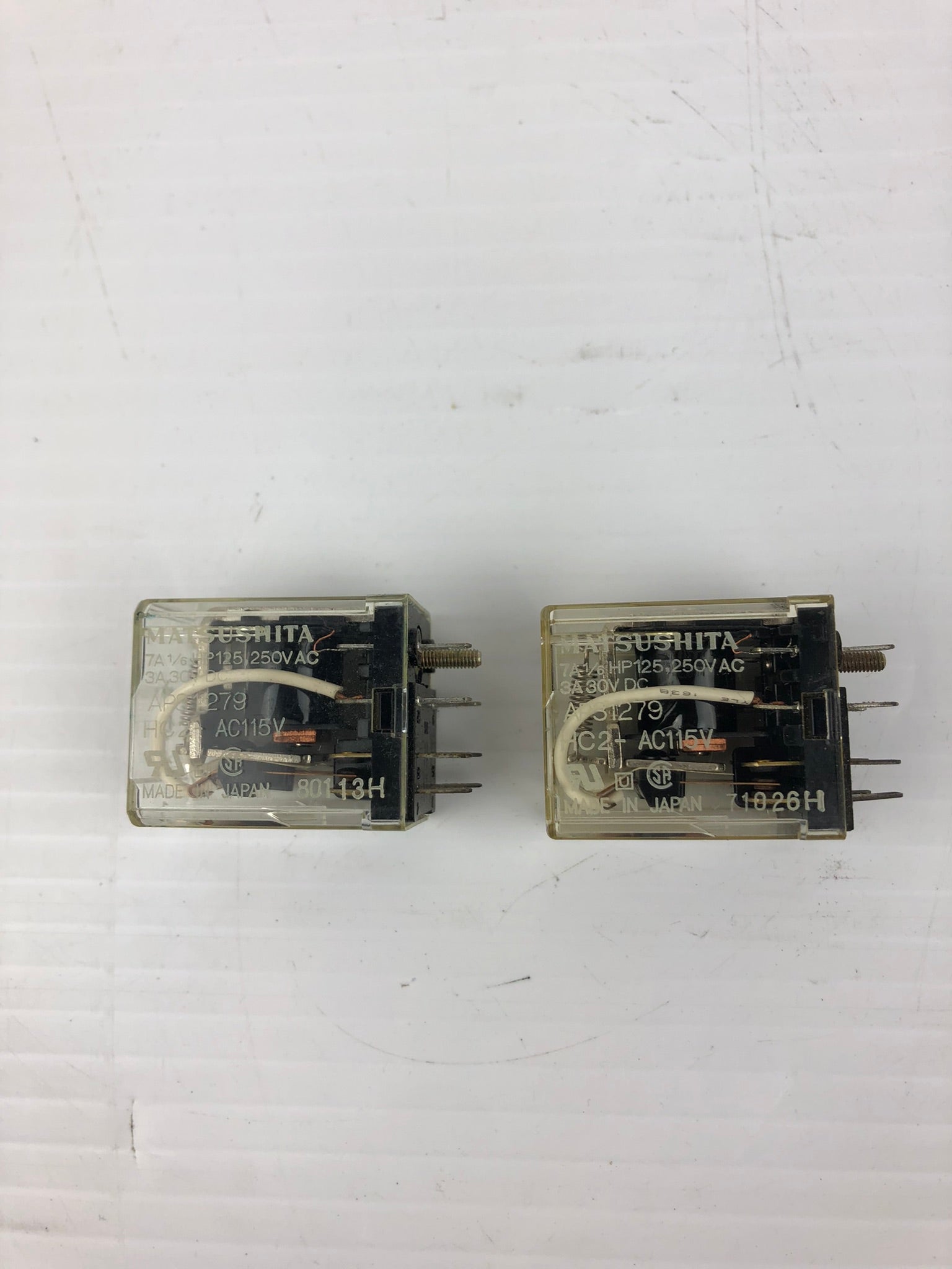 Matsushita HC2-AC115V Relay AP31279 HP125,250 VAC Lot of 2