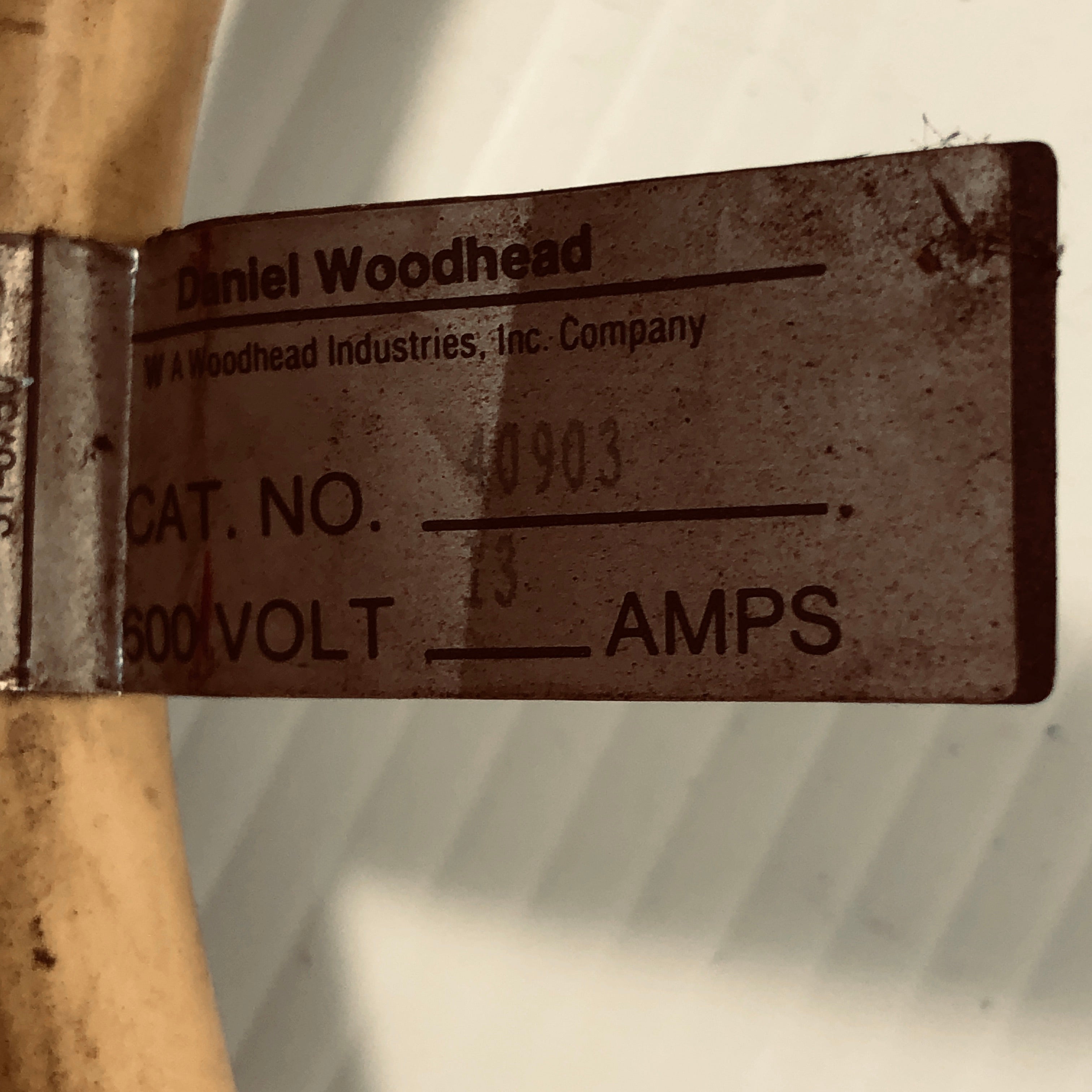 Woodhead Cable 40903 600 Volt 13 Amps 3 Wire