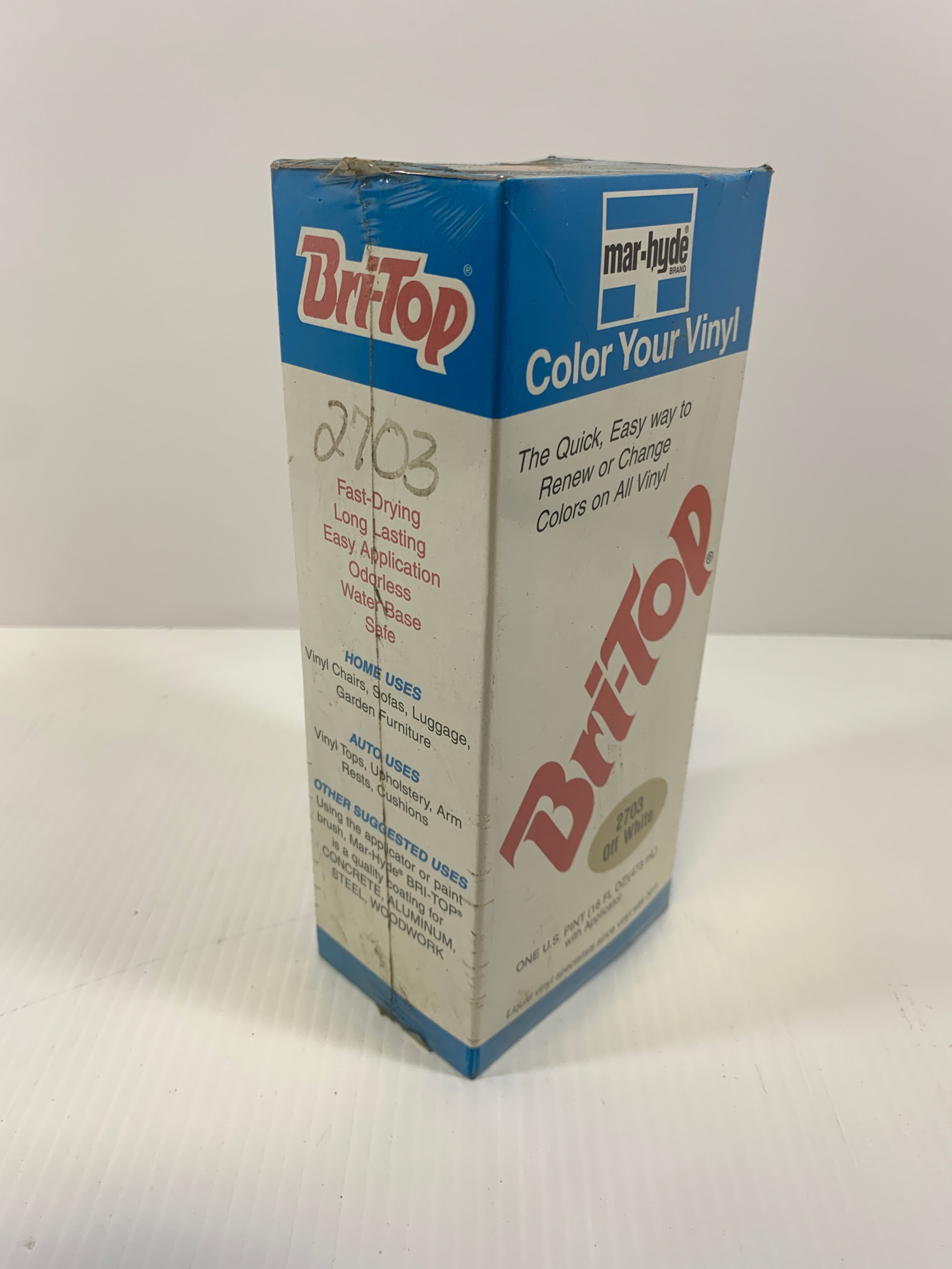 Mar-Hyde Bri-Top Vinyl Color 2703 Off White Collectible Vintage Box