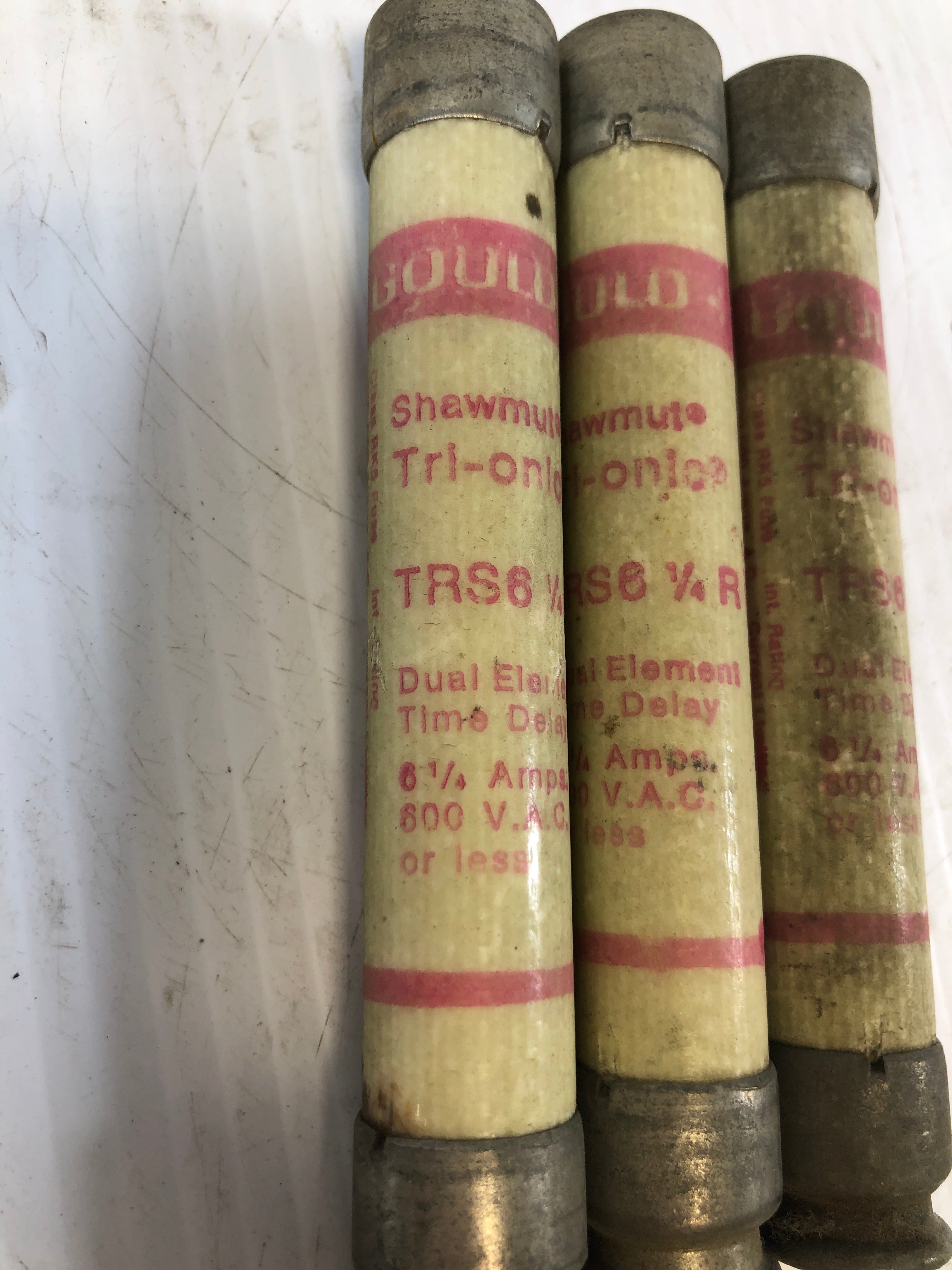 Gould Shawmut TRS 6-1/4R Tri-Onic Fuse - Lot of 3