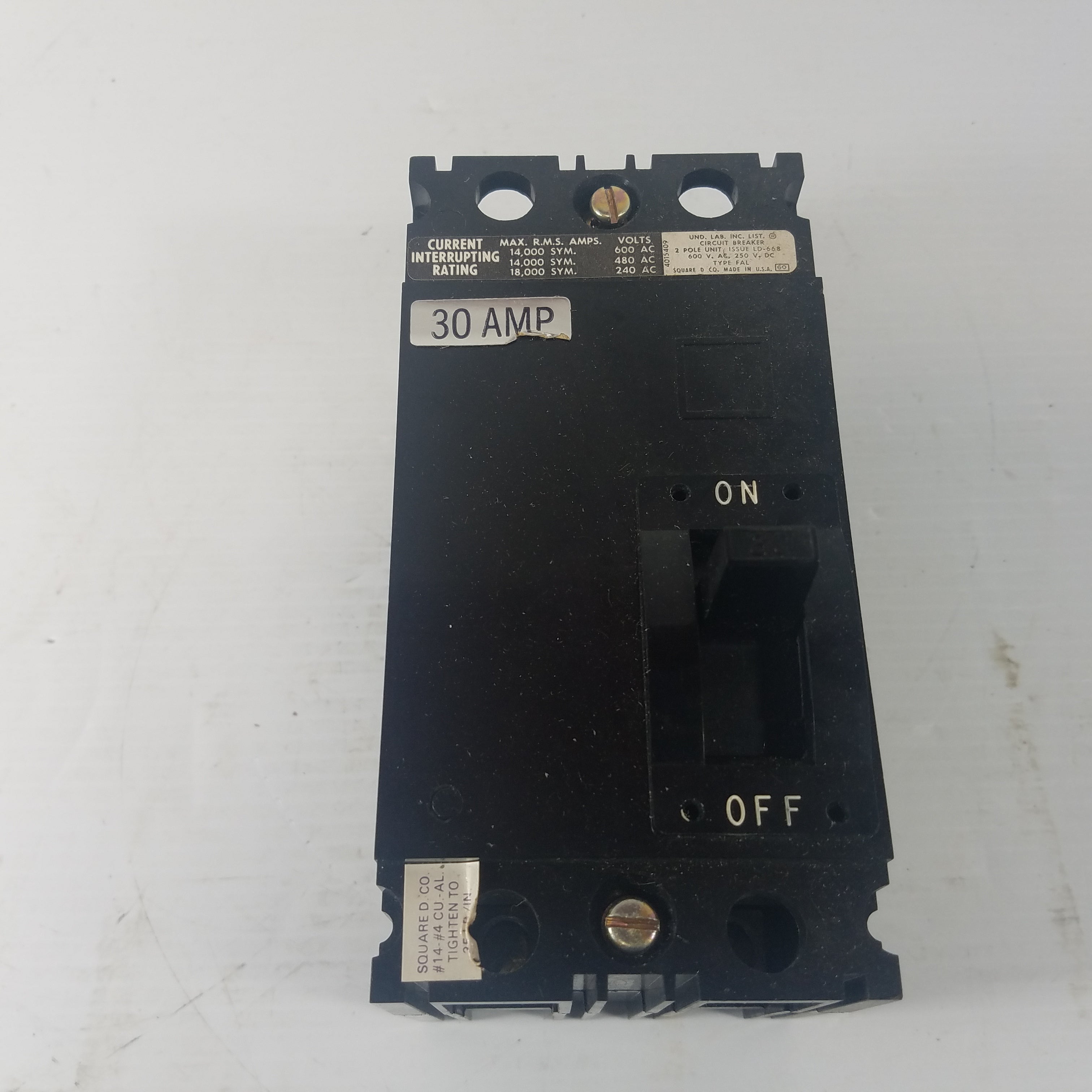 Square D FAL26030 30A 2 Pole Circuit Breaker