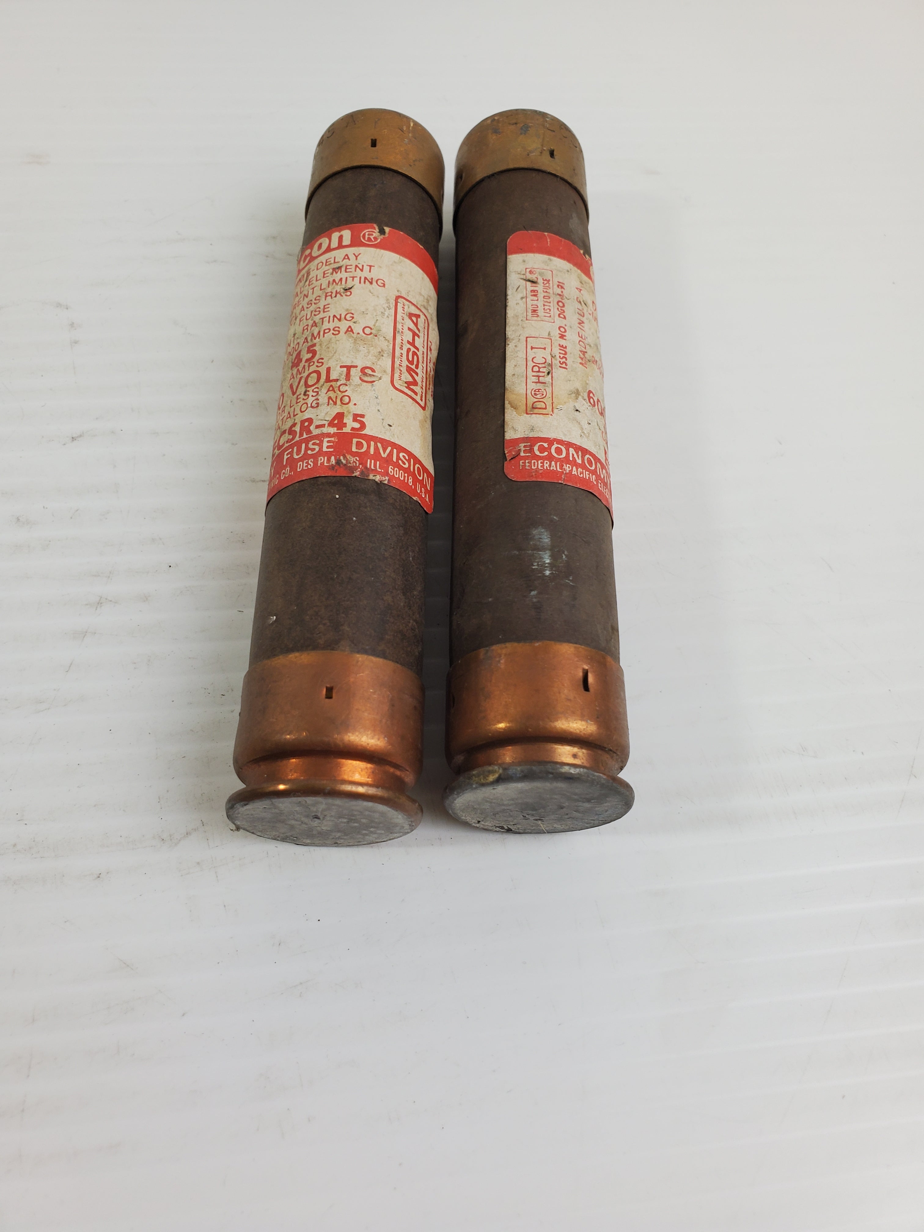 Econ ECSR-45 Time Delay Dual Element Fuse 45 Amps (Lot of 2)