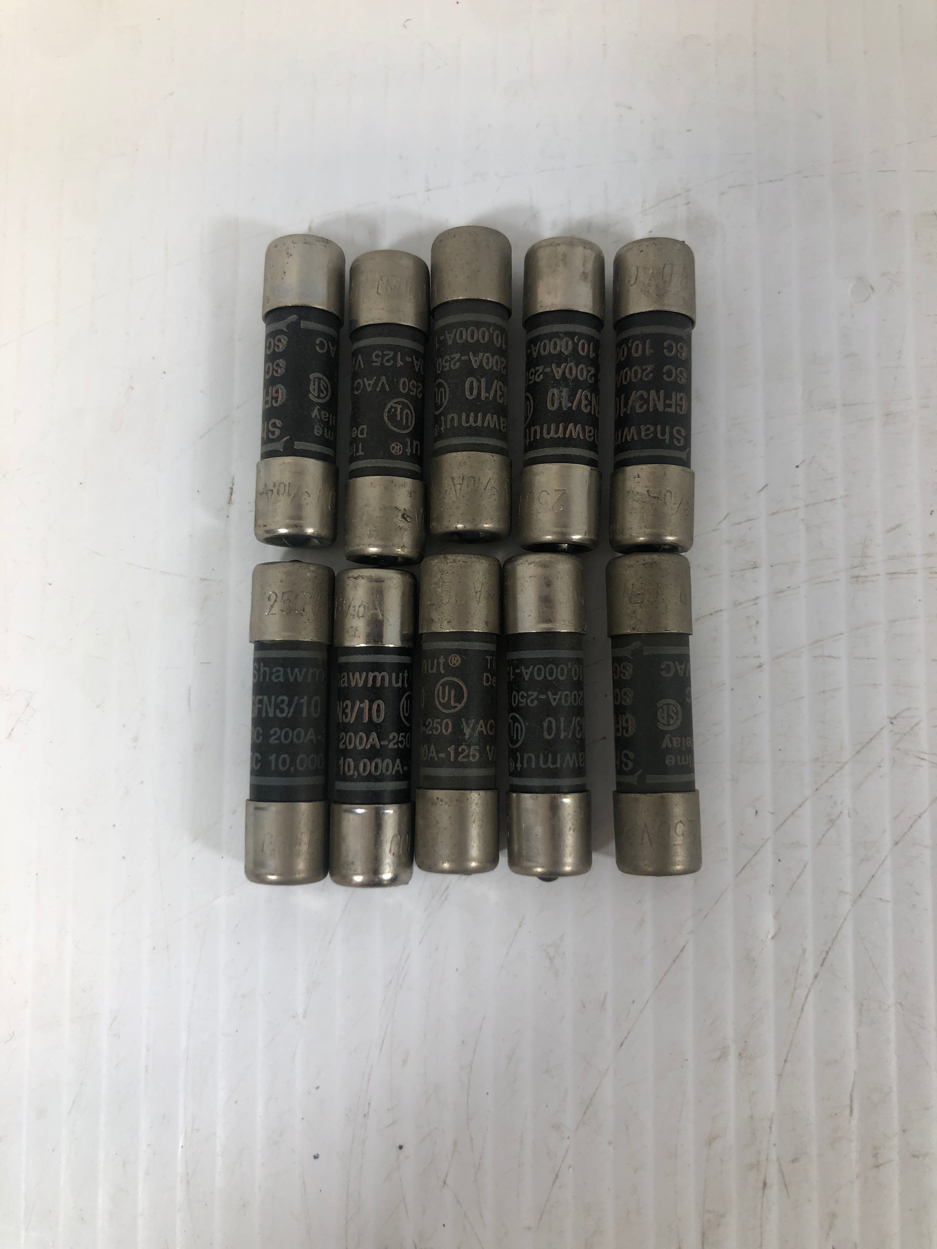 Shawmut GFN 3/10 Time Delay Fuse - Lot of 10