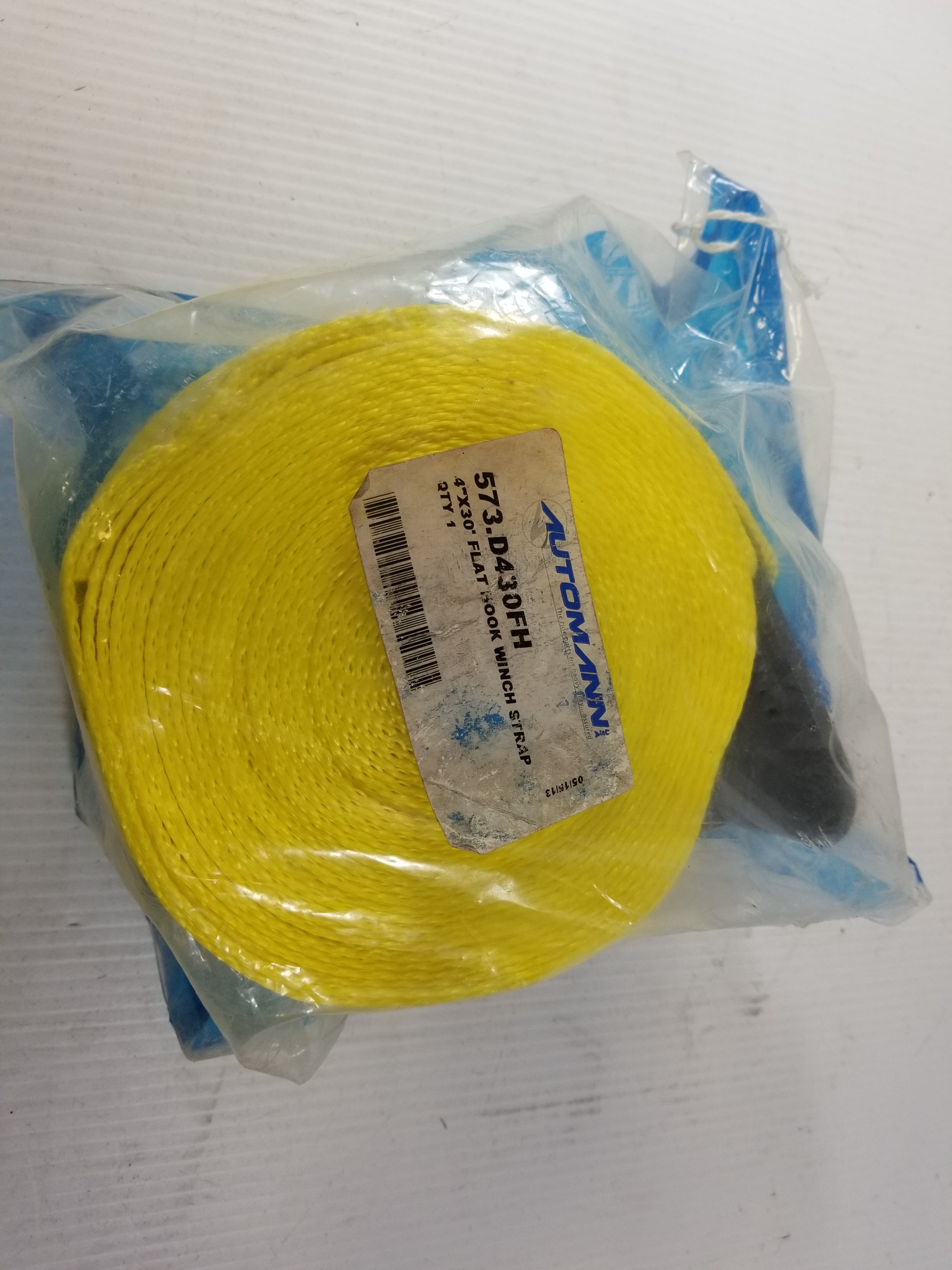 Automann 573.D430FH 4" x 30' Flat Hook Winch Strap