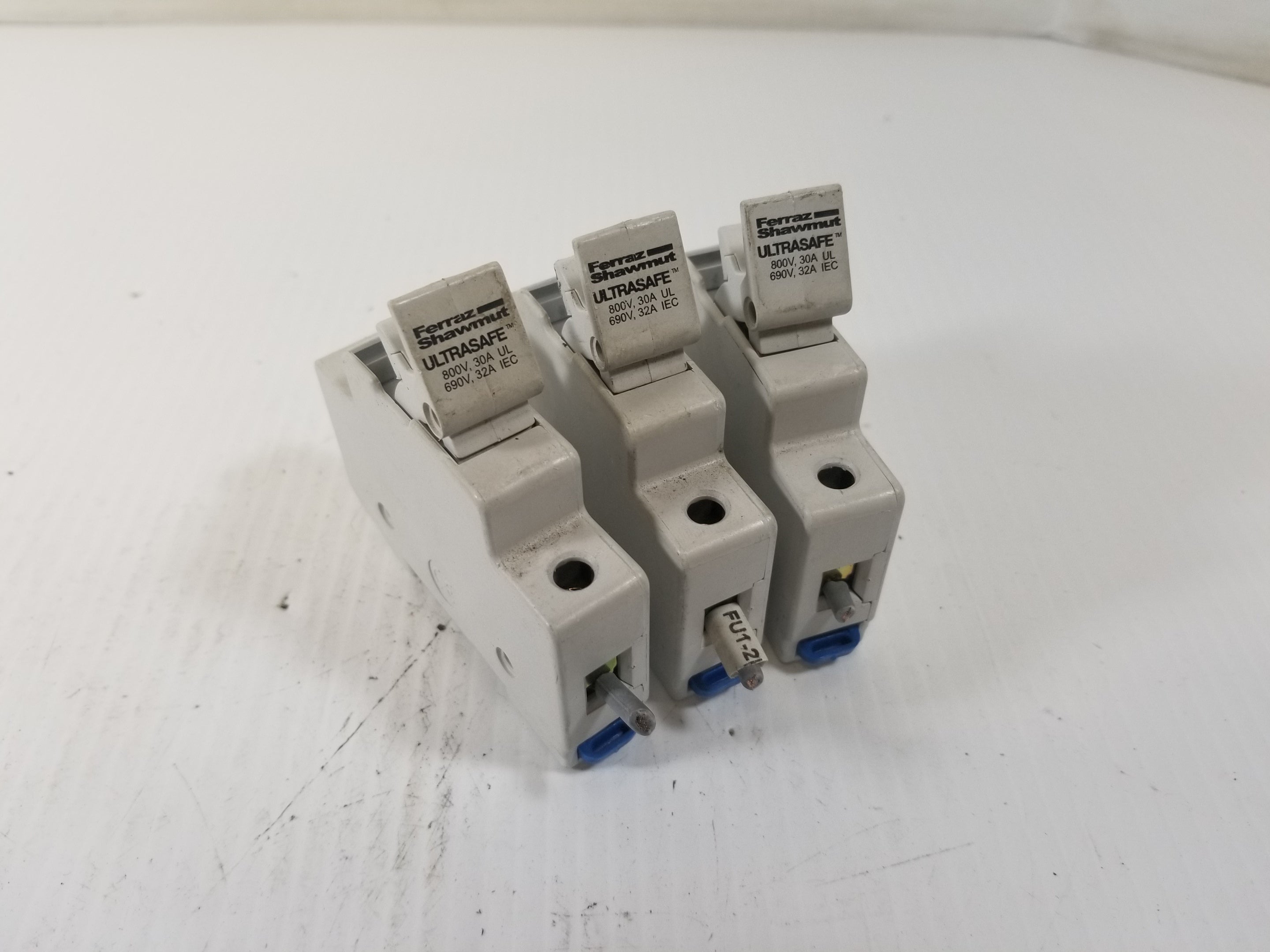 Ferraz Shawmut USM1 UltraSafe Single Pole 800V Fuse Holder - Lot of 3