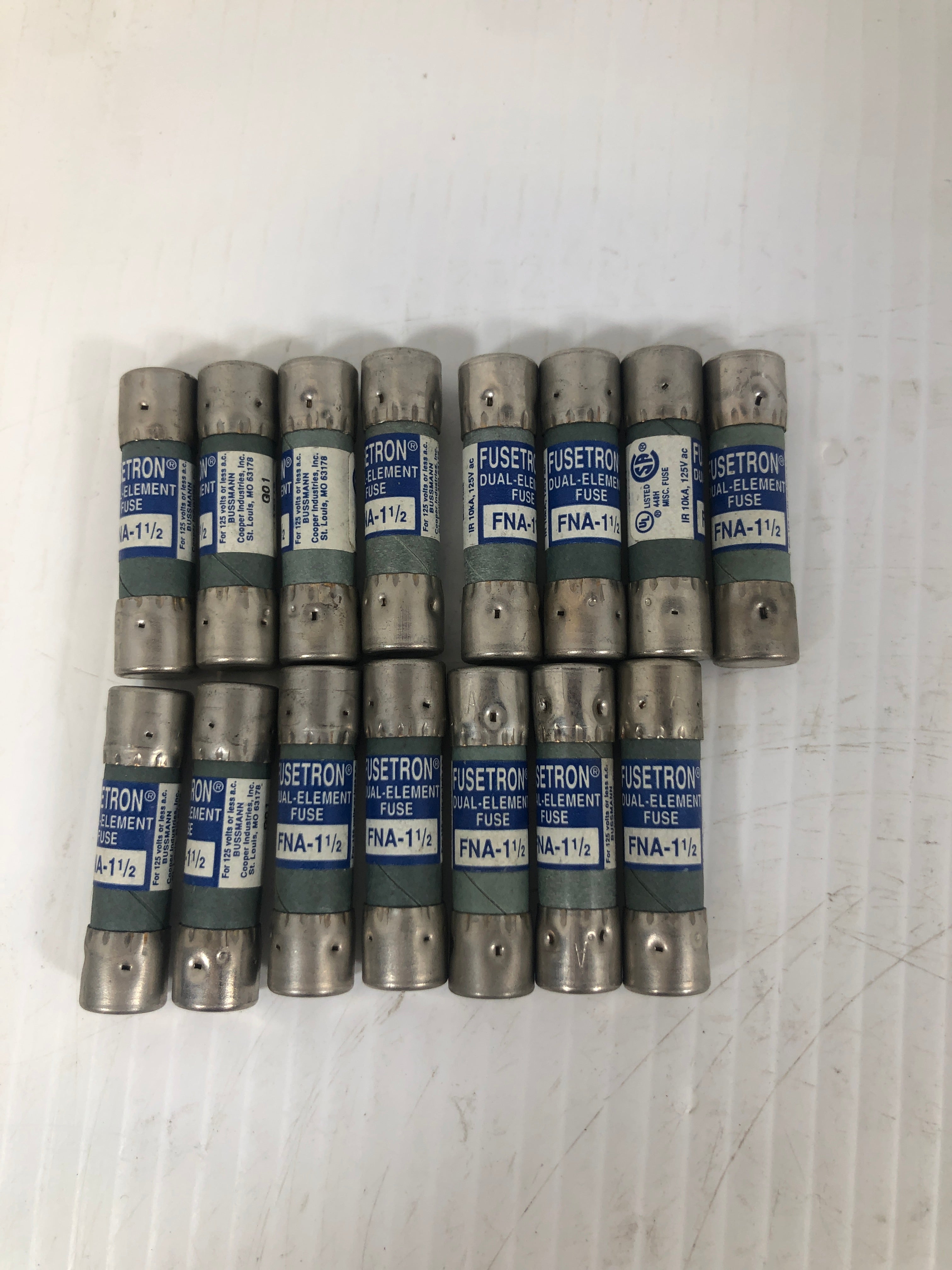 Buss Fusetron FNA 1-1/2 Dual Element Fuse - Lot of 15