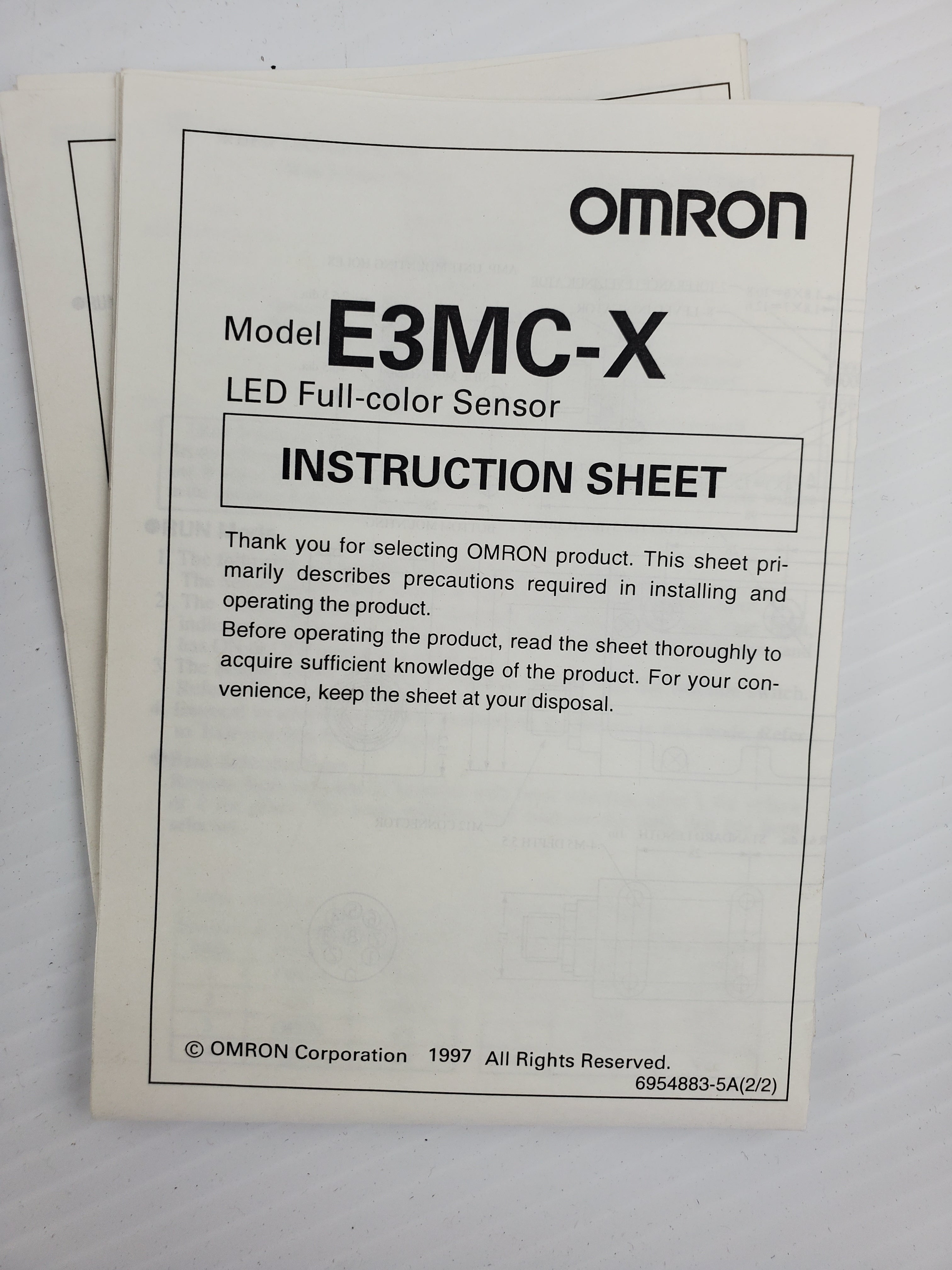 Omron E3MC-X11 LED Full Color Sensor E3MCX11