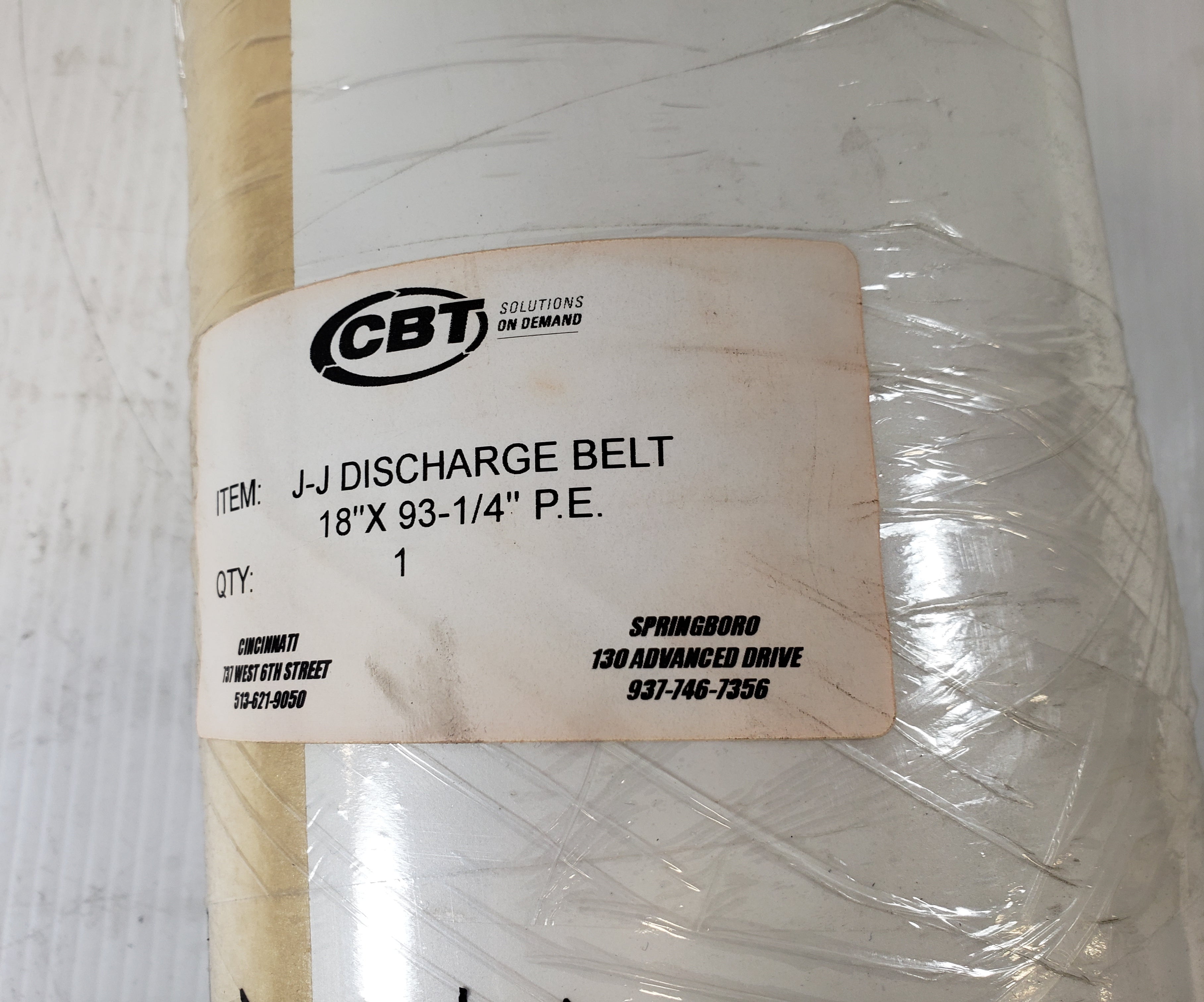 CBT Solutions On Demand J-J Discharge Belt 18" x 93-1/4"