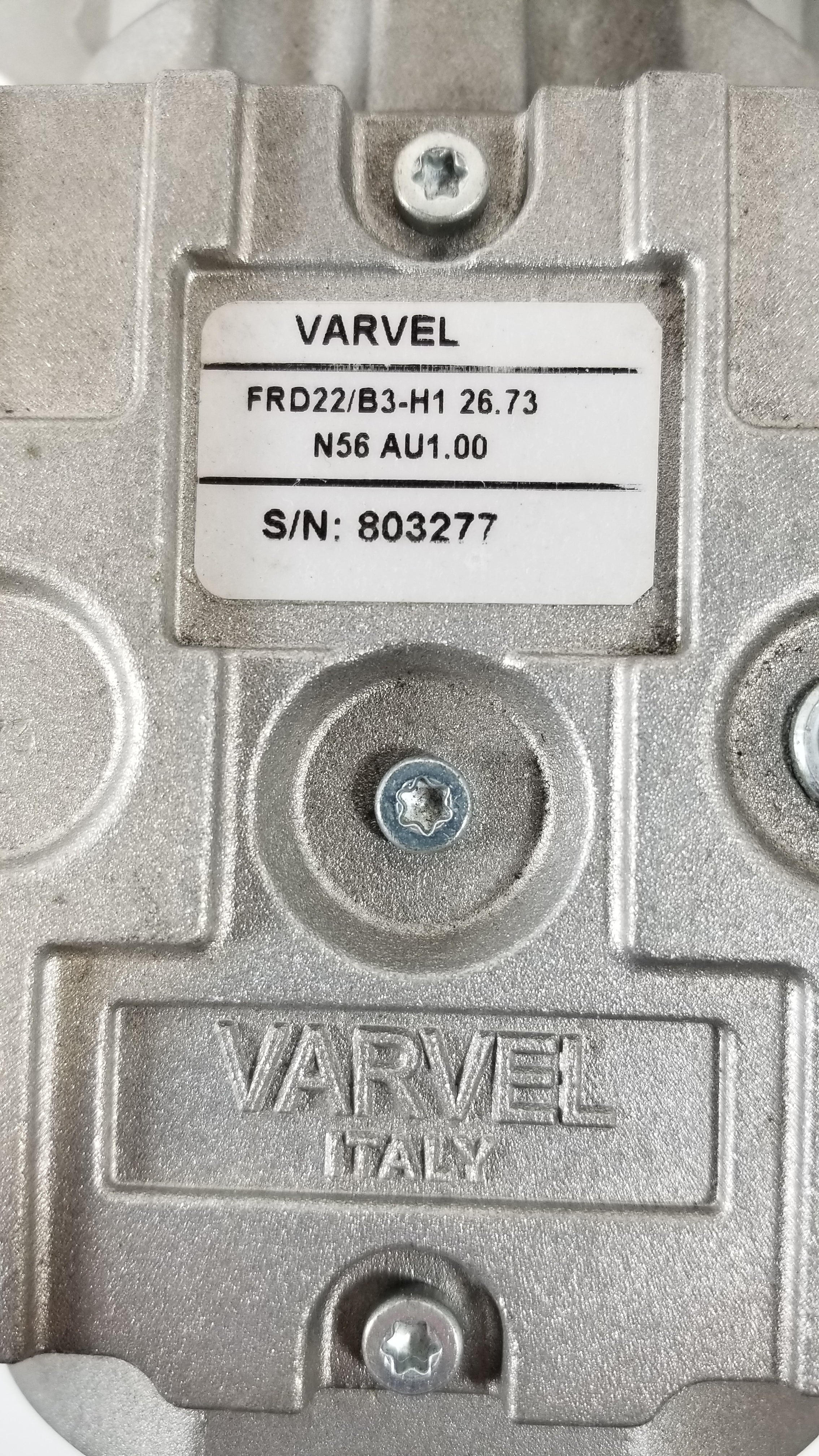 Varvel FRD22-B3-H1-26.73Inline Helical Gear Reducer 26.73:1 Ratio